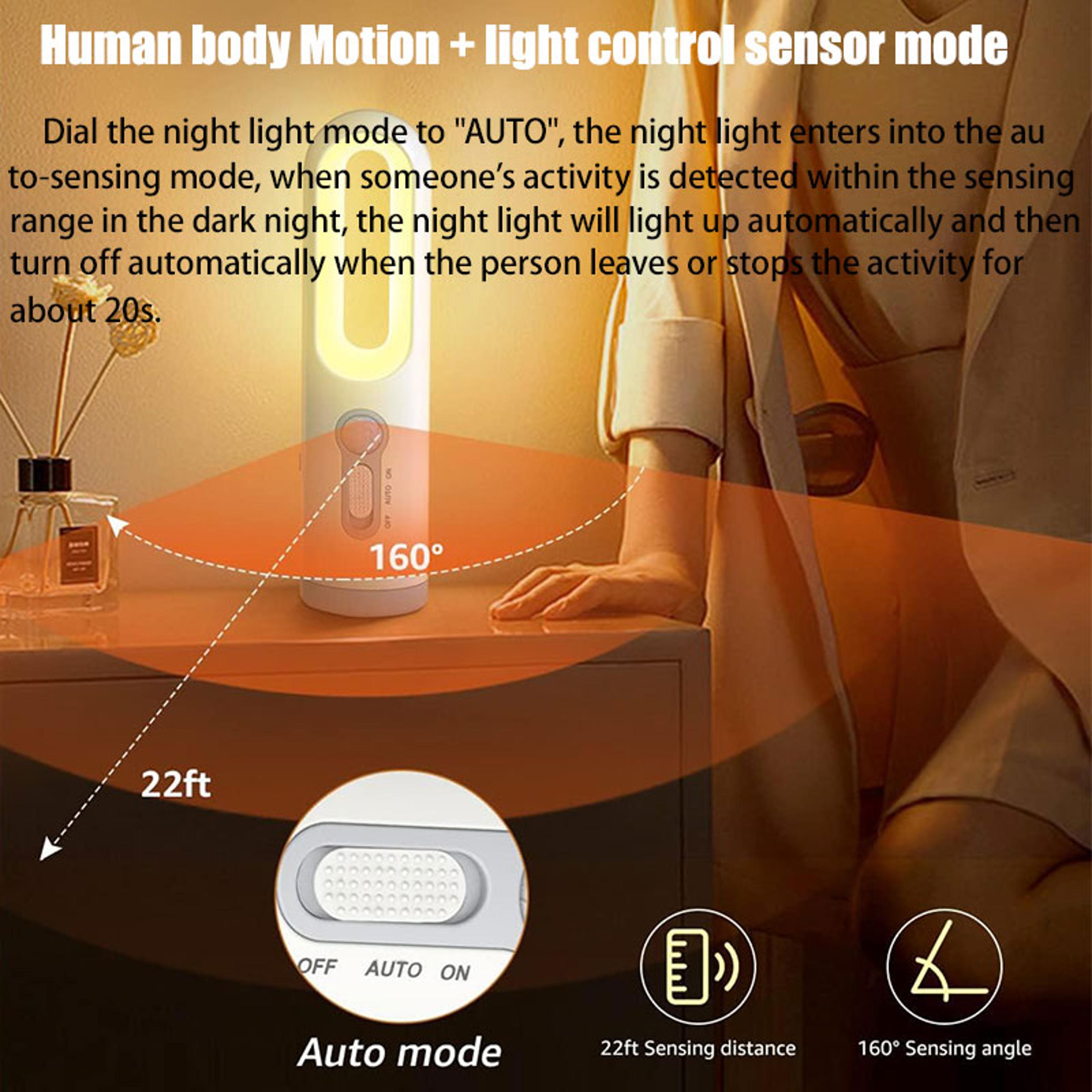 Night Light With Motion Sensor Portable Flashlight For Reading Baby Feeding Eye Care 4