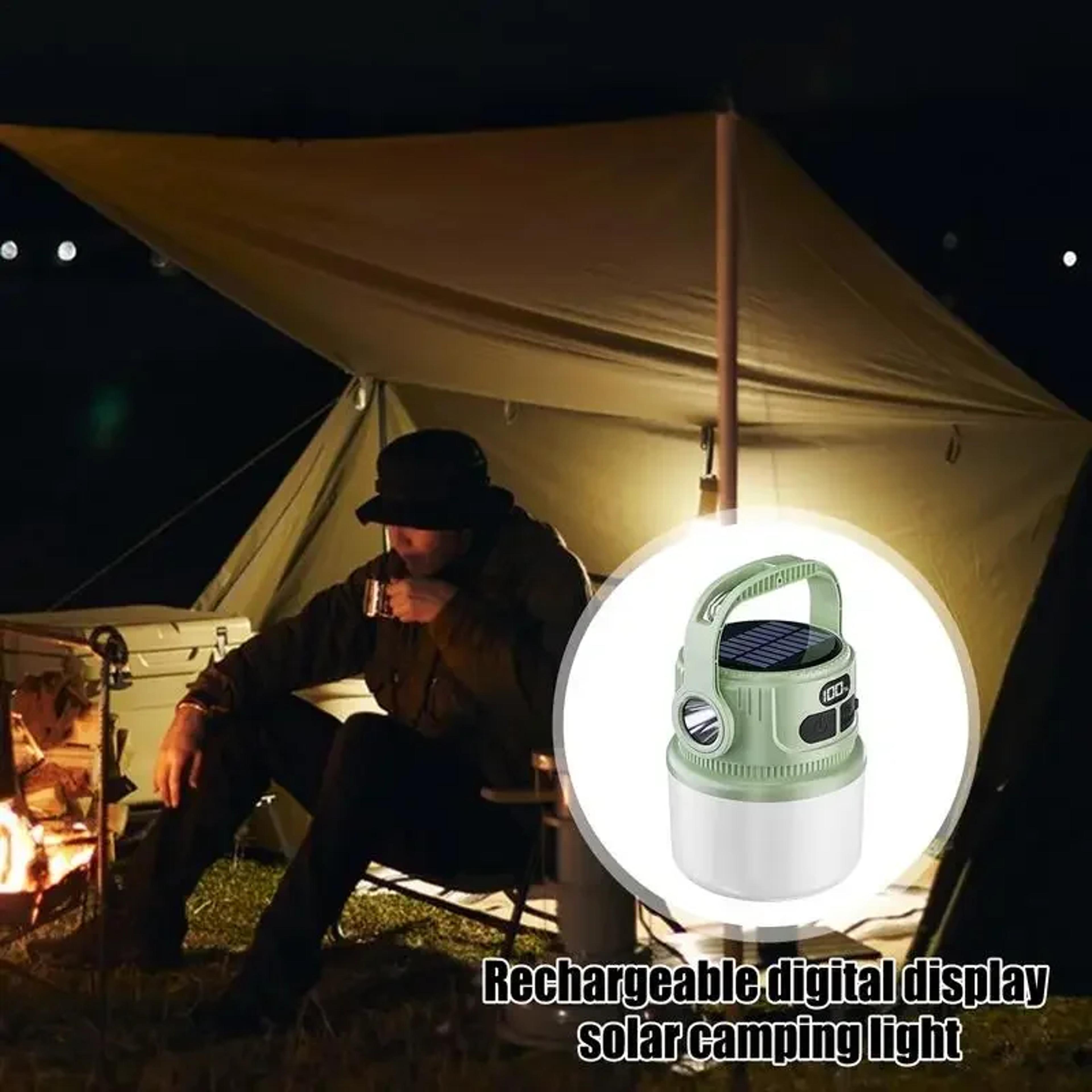 Waterproof Portable LED Camping Flashlight Rechargeable Solar Lantern For Outdoors 2