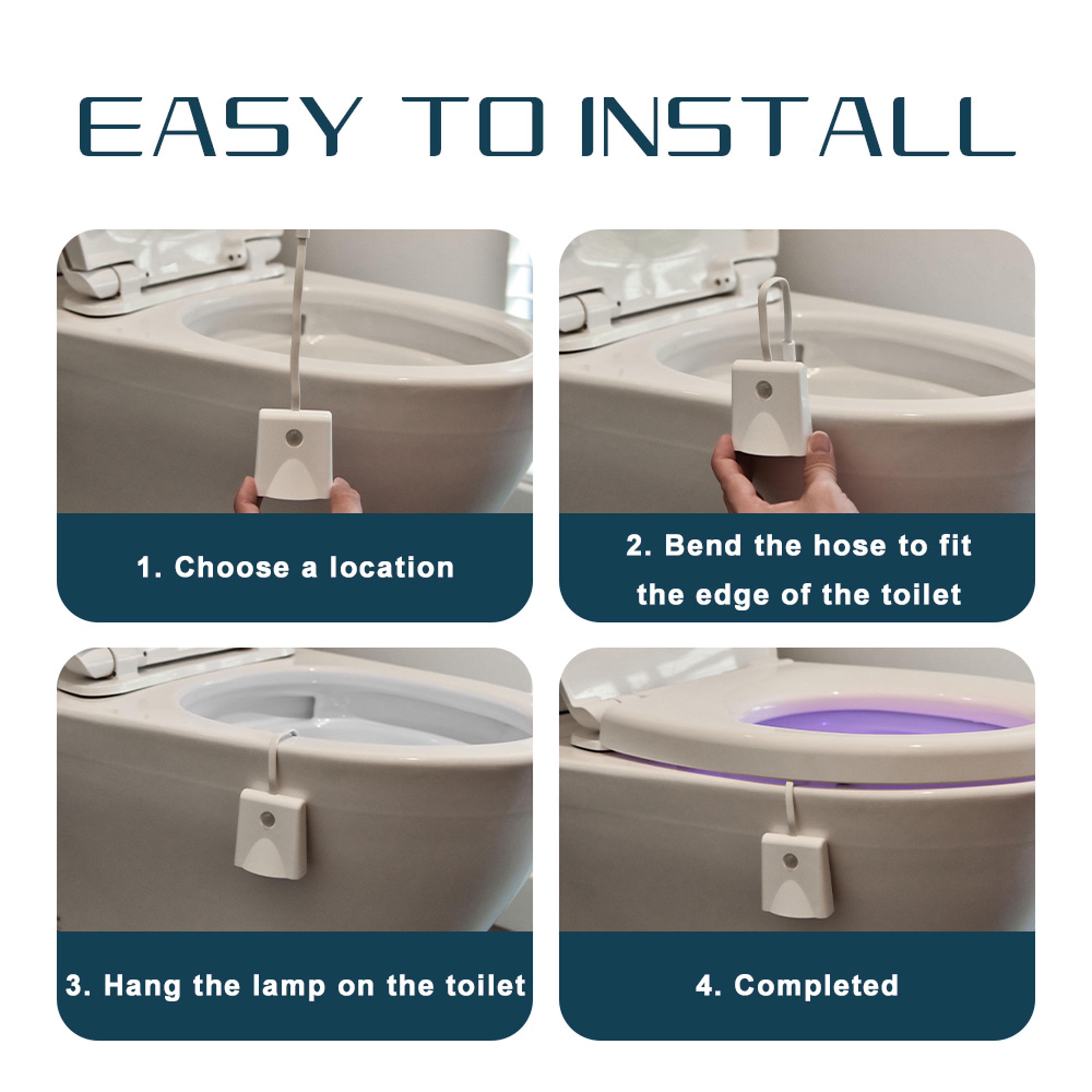 Human Sensing Toilet Night Light Waterproof Charging Projection Lamp Colorful Bathroom Lighting Dec 4