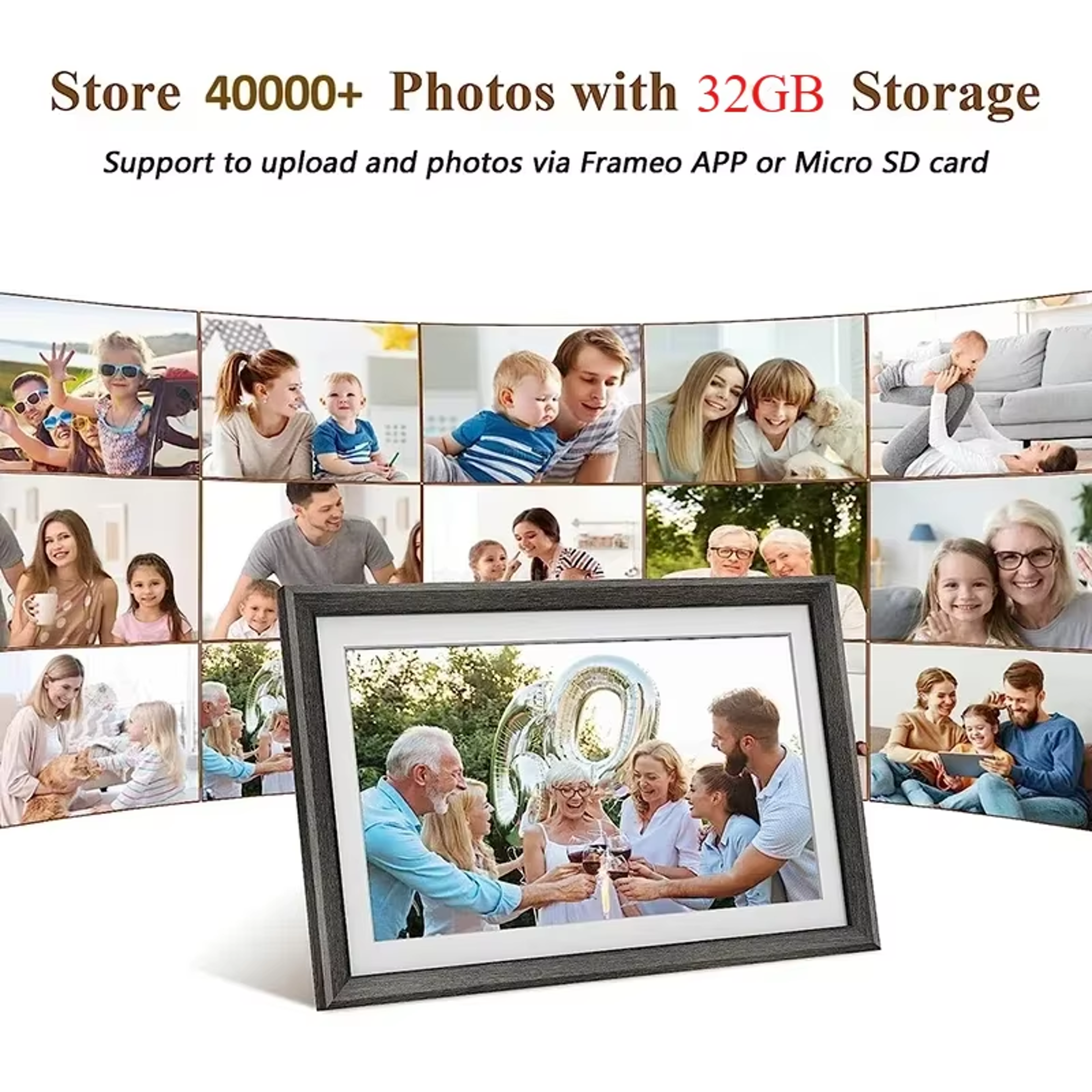 Smart Electronic Image Album Digital Photo Frame WIFI Frameo HD Display 3