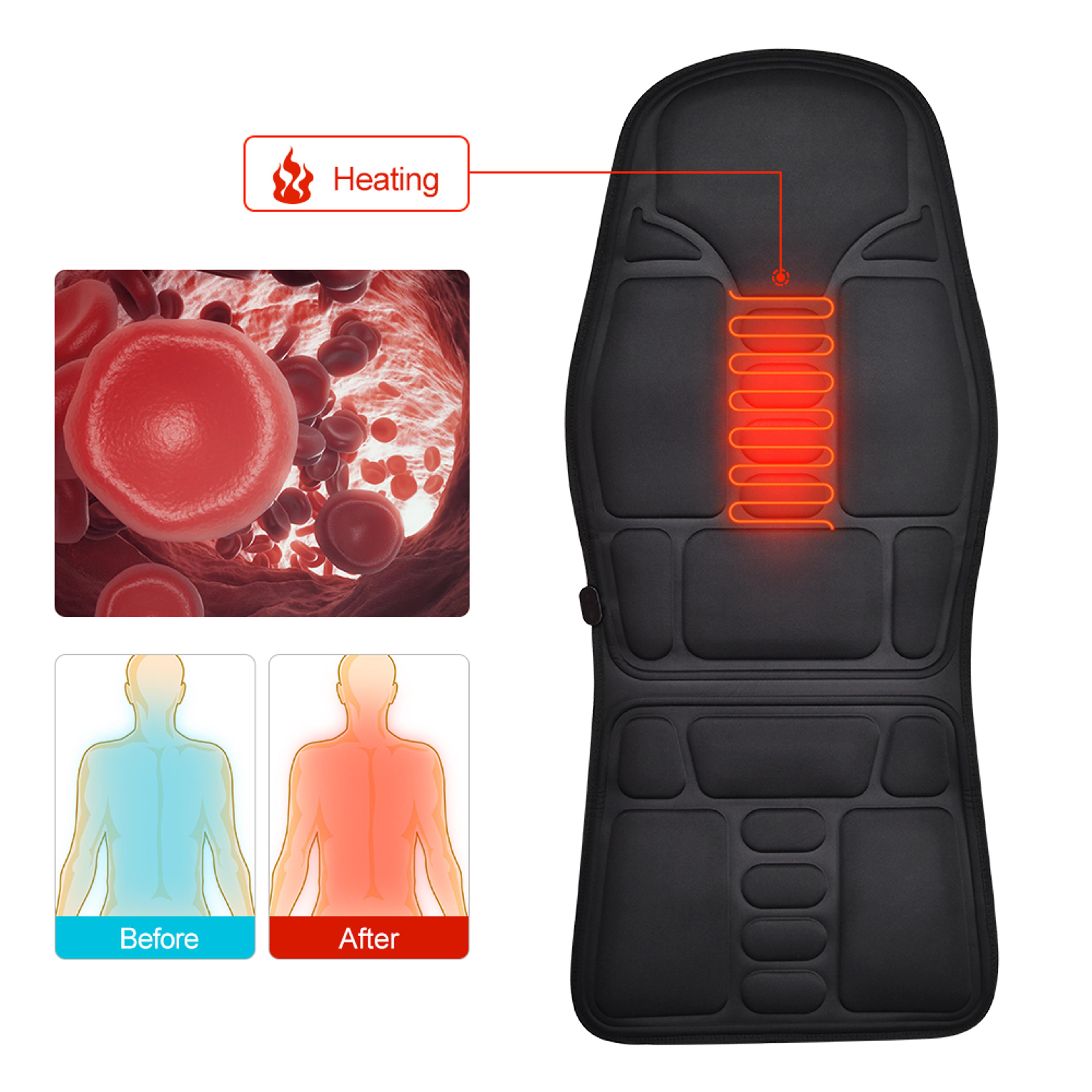 Electric Heating  Vibrating Neck And Back Massager Pad For Car  Home Lumbar Support Cushion 3