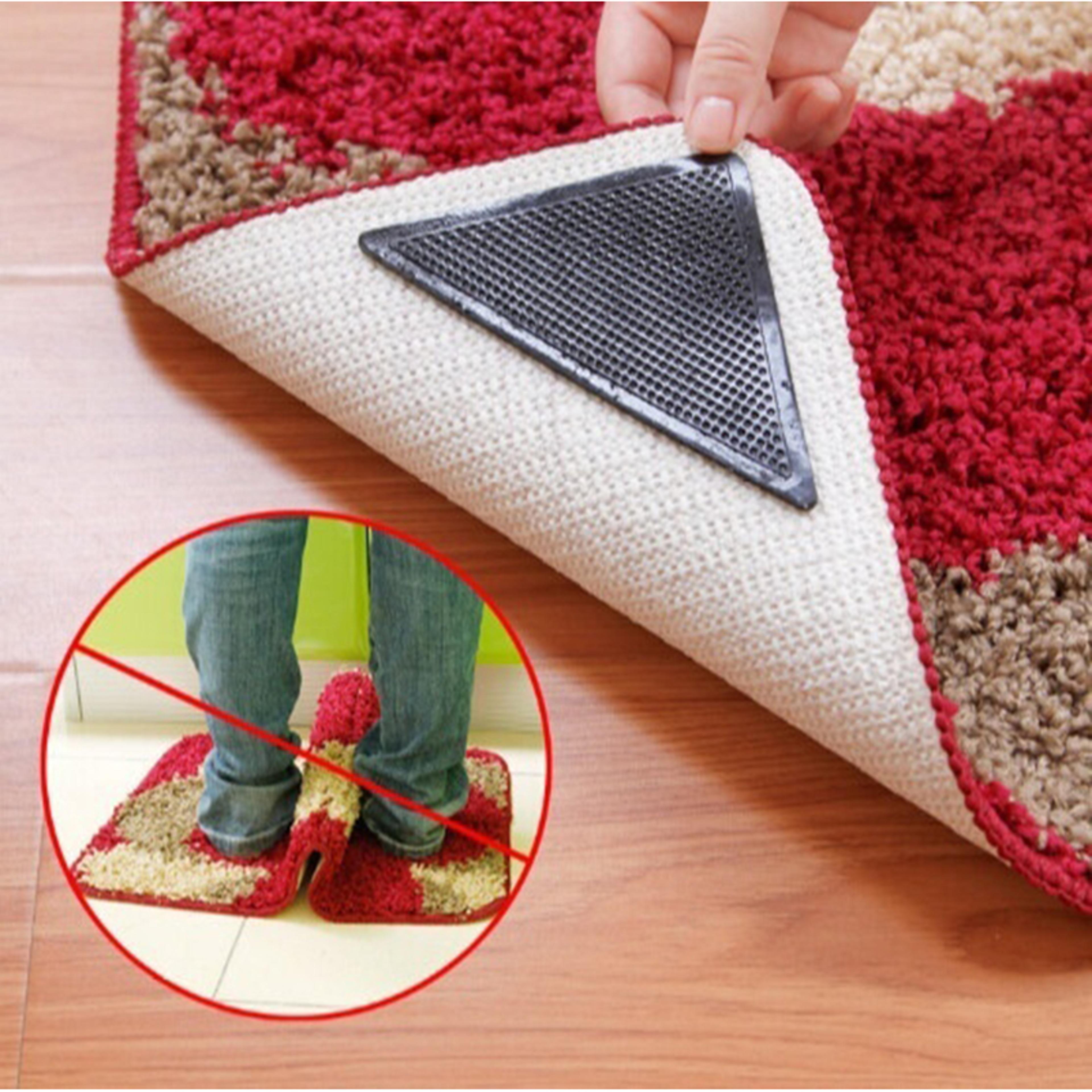 eco-friendly reusable rug grippers, non-slip silicone pads for bathroom & kitchen mats