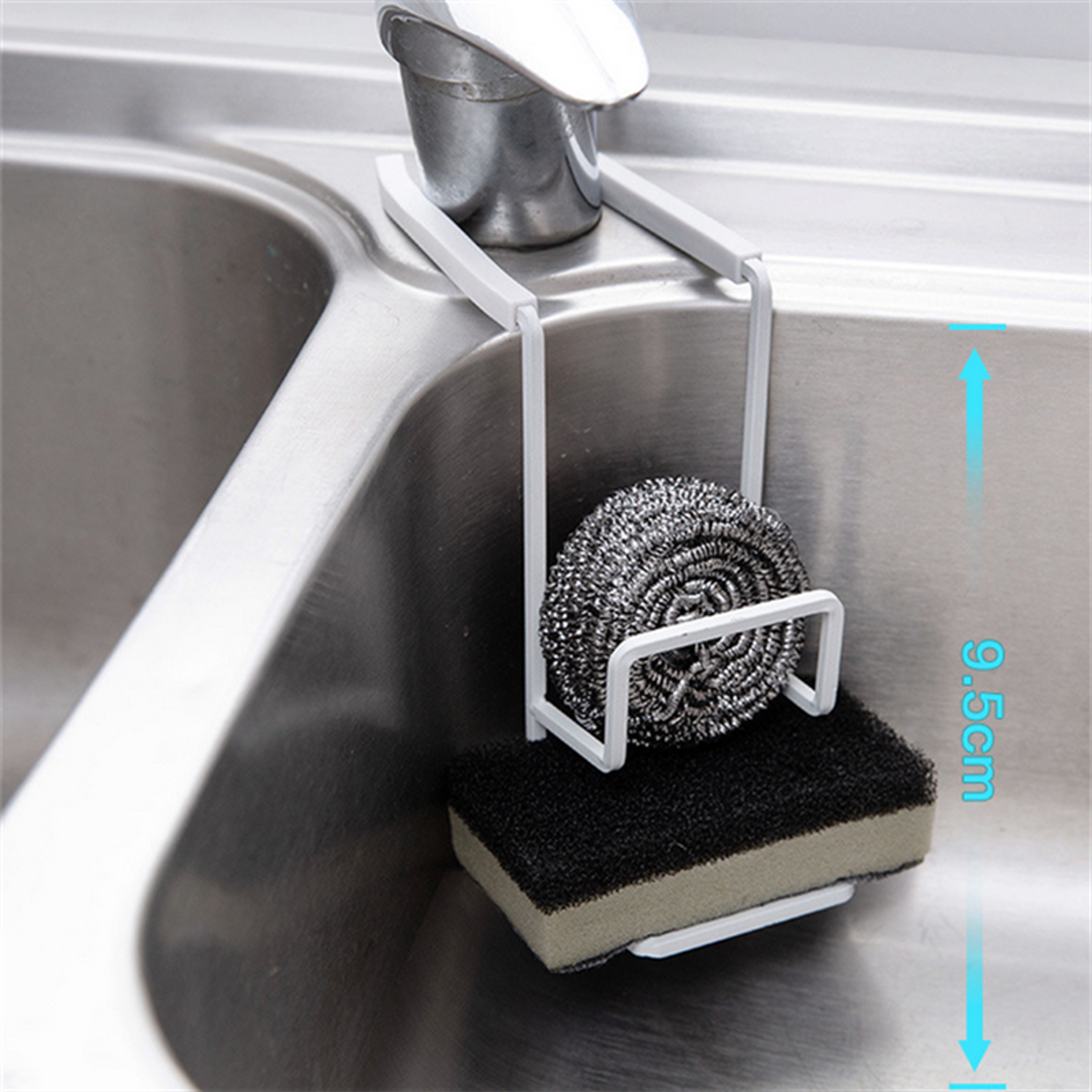Durable Sink Caddy Holder MultiUse Metal Organizer For Kitchen And Bathroom 2