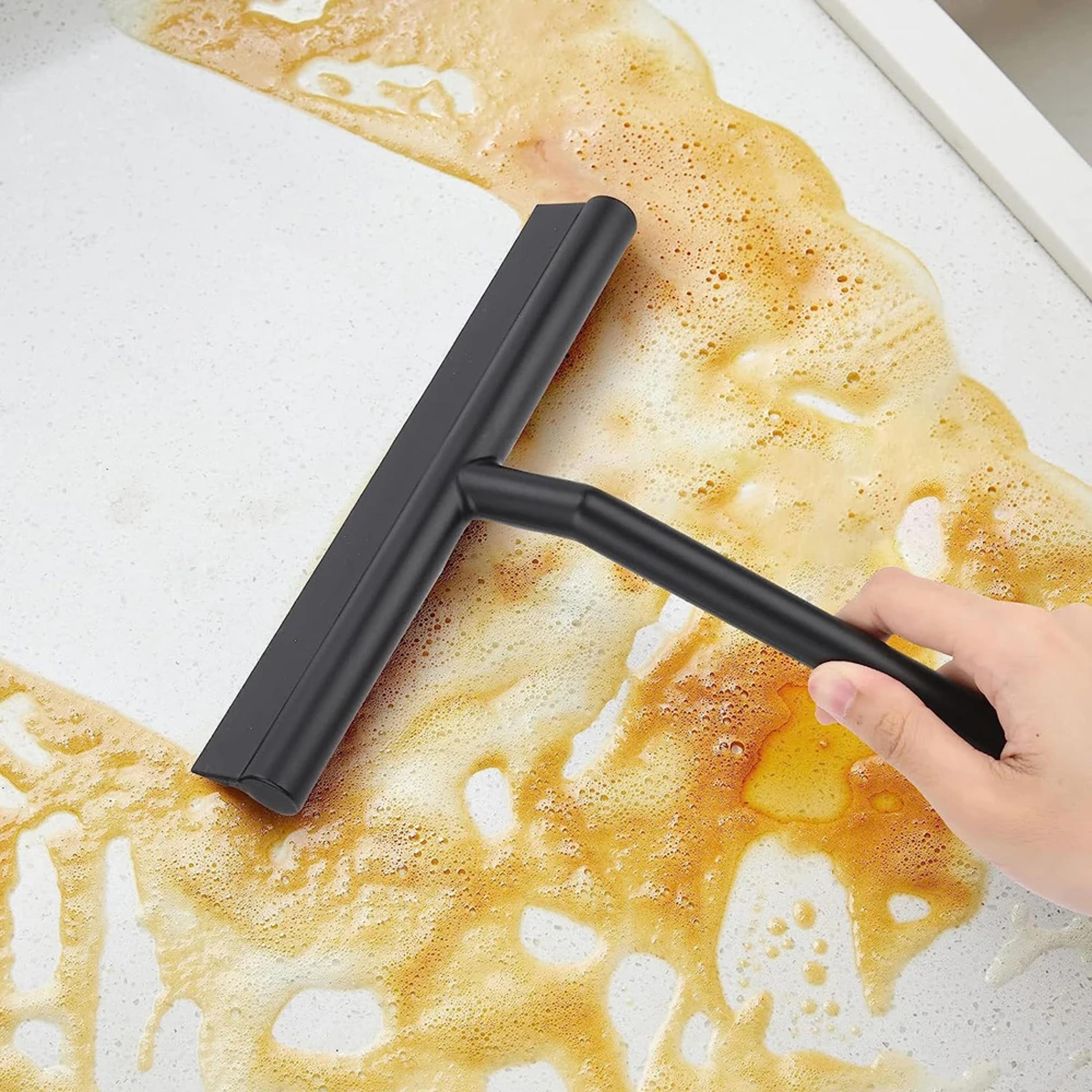 Shower Squeegee For Glass Door Bathroom Mirror  Wall Scraper Cleaner With Silicone Holder 2