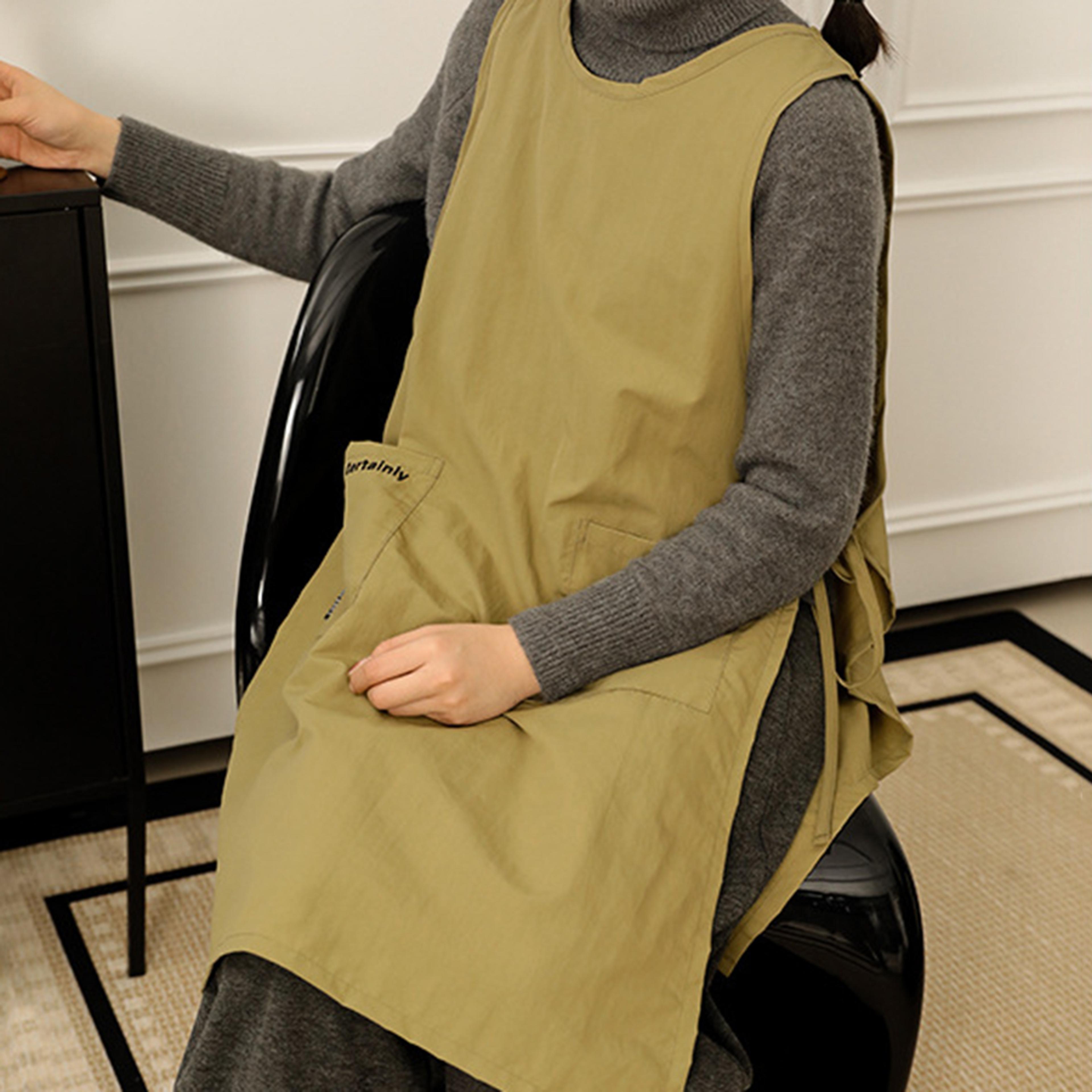 Waterproof Kitchen Apron With Pockets For Women Antidirty Long Vest For Cooking Painting Beauty  Na 1