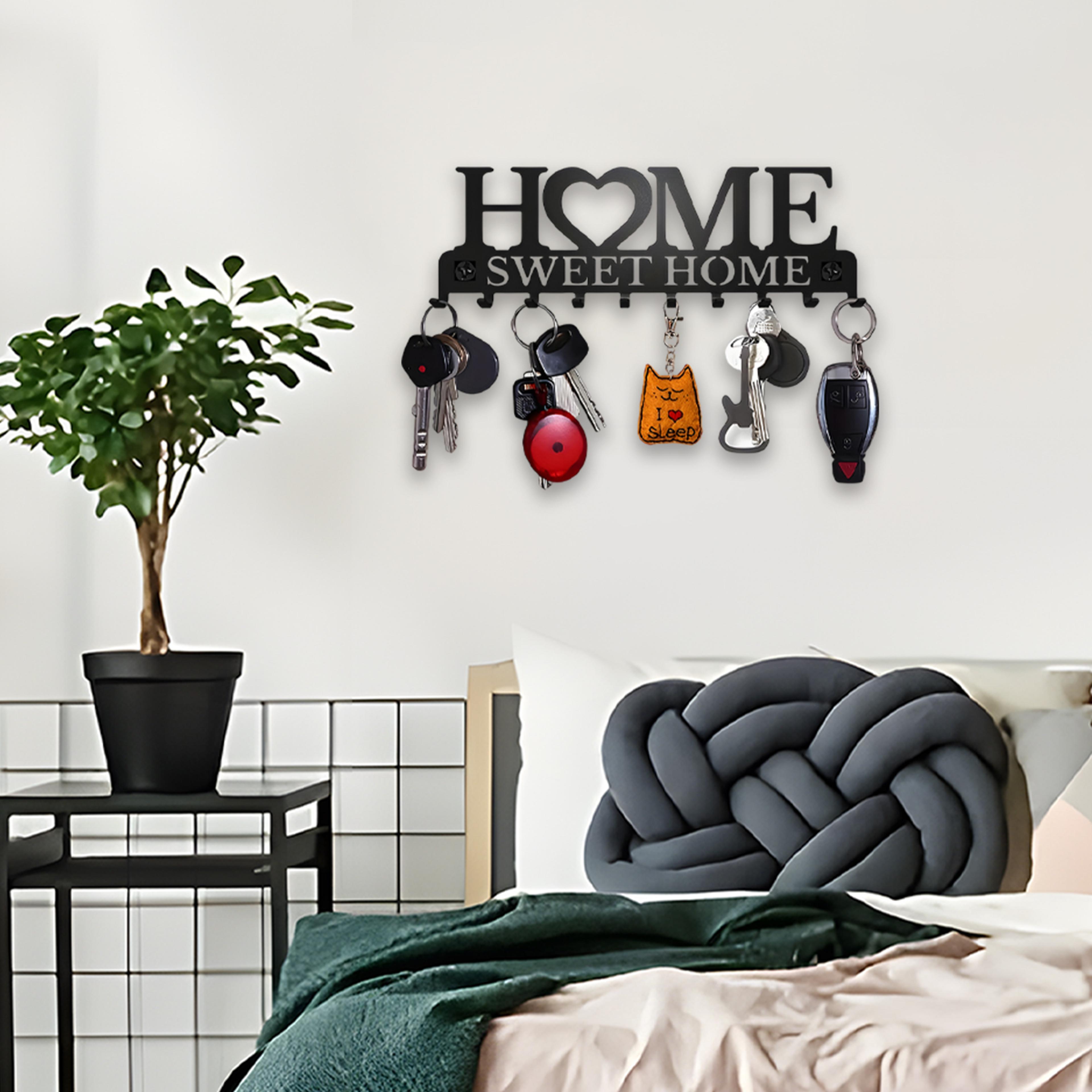Black Metal WallMounted Key Holder Rack Sweet Home Design 4