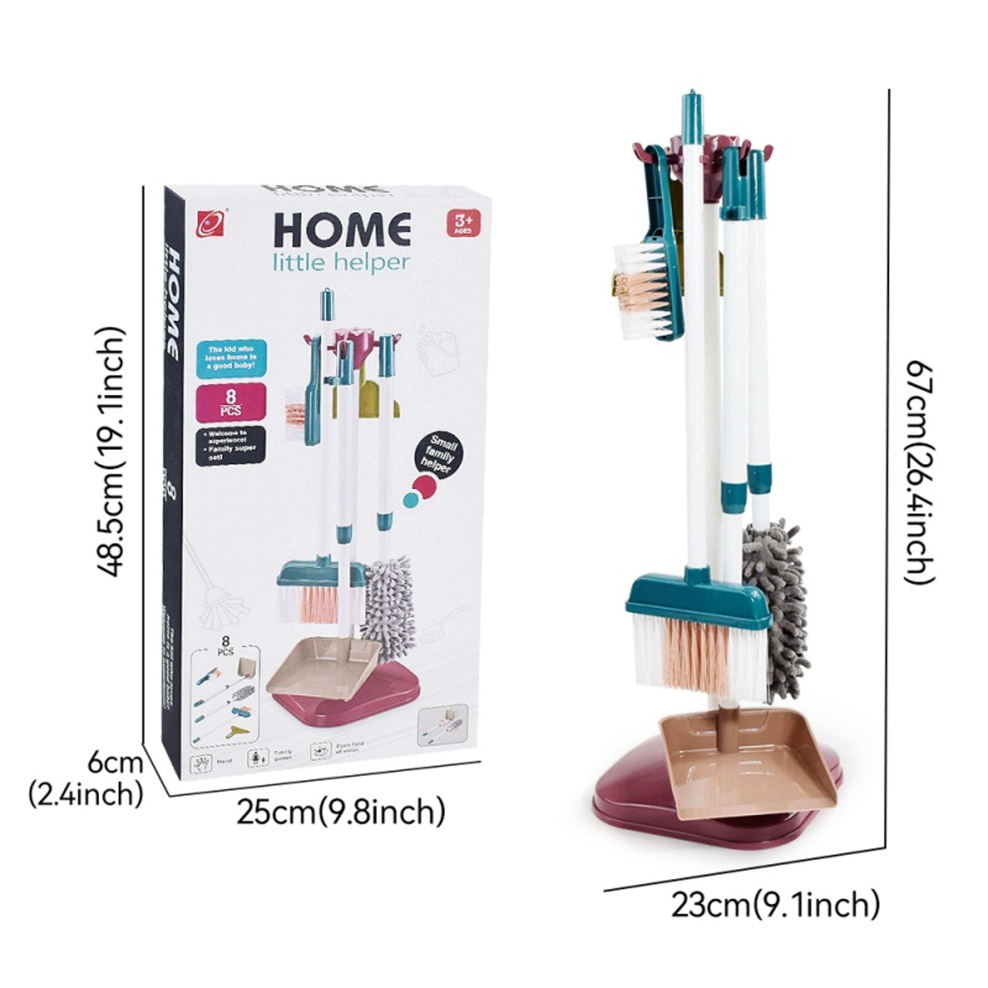 Kids Pretend Play Cleaning Tool Set Broom Vacuum  Hygiene Toys For Household Fun 4