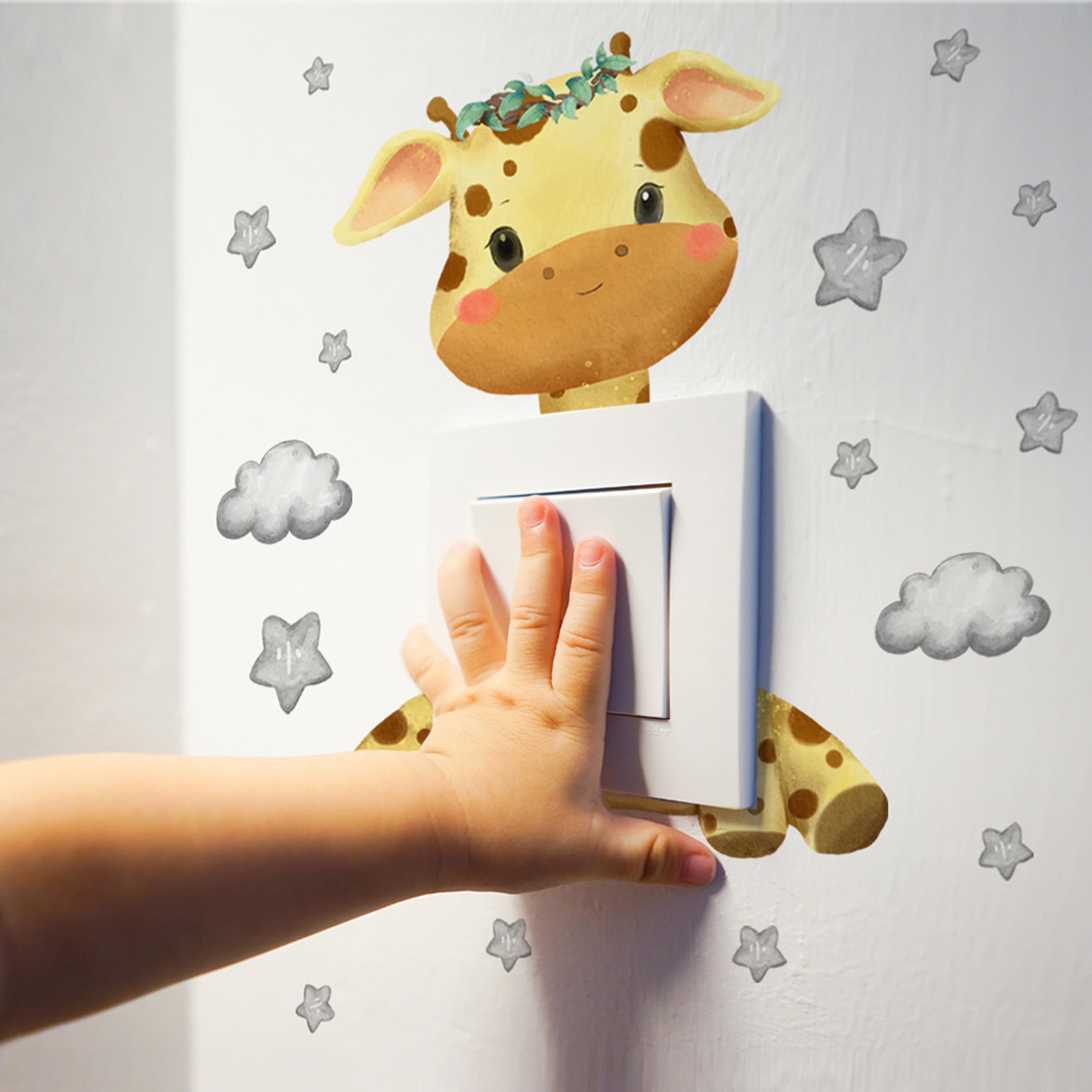 Cute Animal Wall Stickers For Kids SelfAdhesive Giraffe Bear  Elephant Bedroom Decor 5