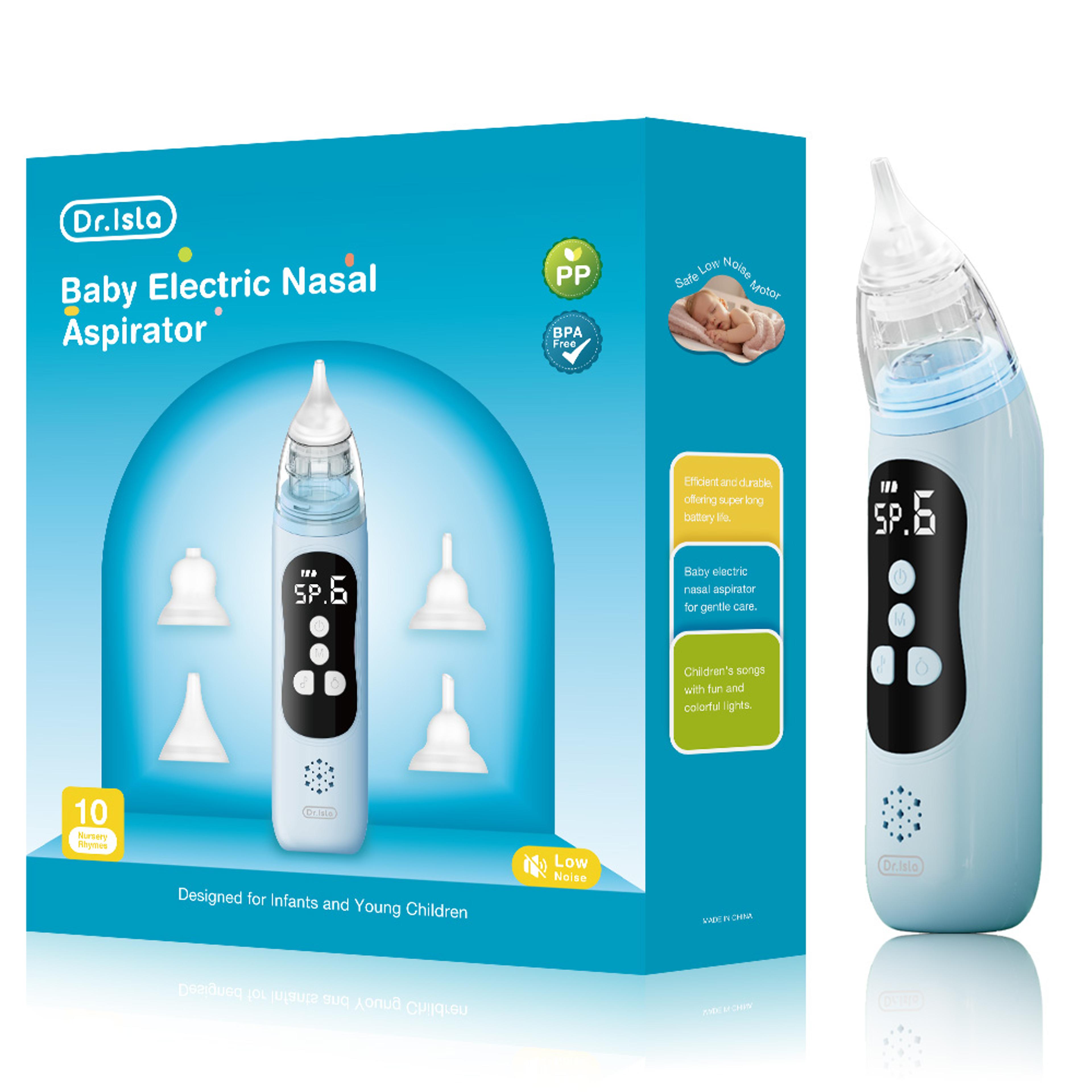 baby nasal aspirator, silicone adjustable suction for safe & quiet cleaning