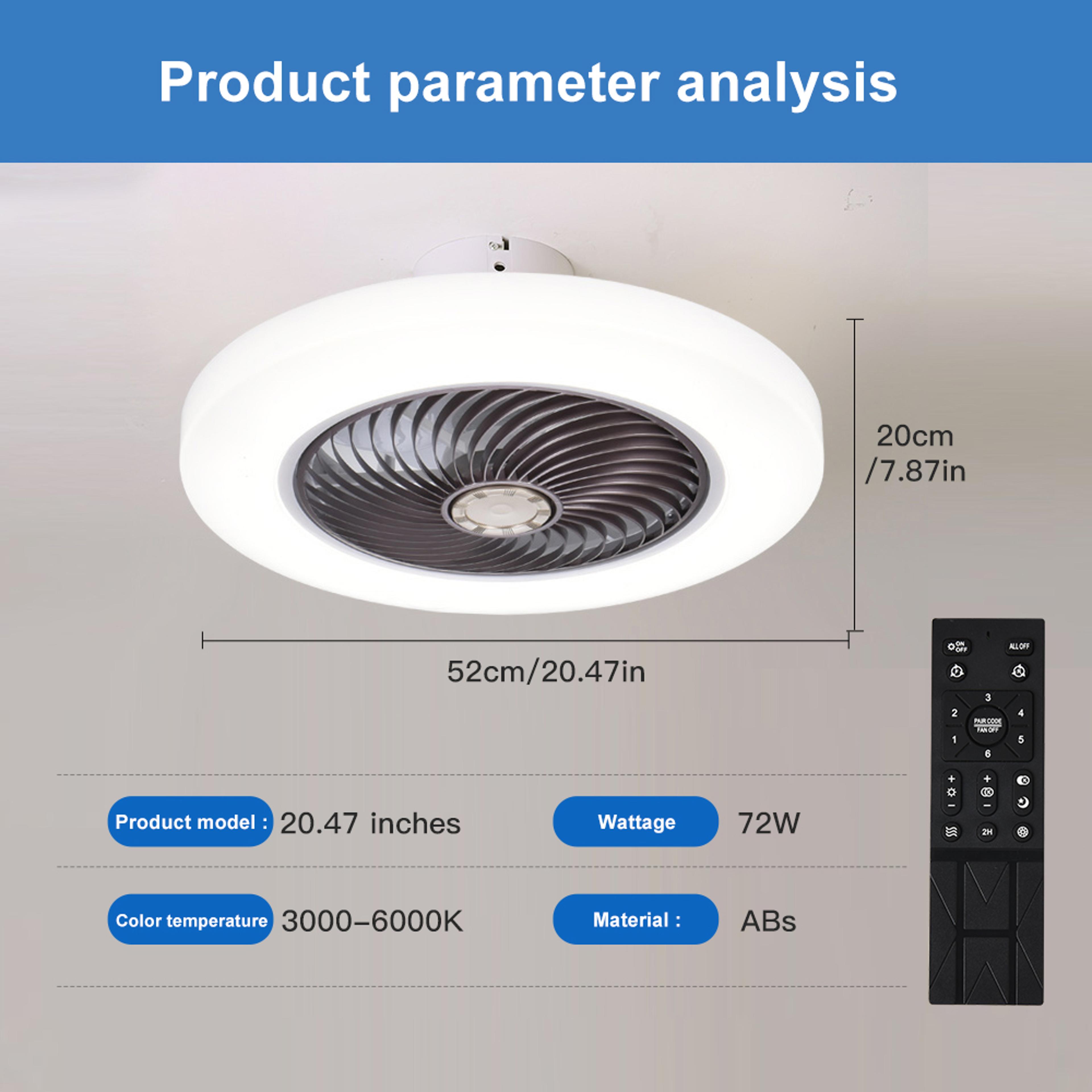 Smart Ceiling Fan With Lights Remote Control Invisible Blades Silent Ventilator Lamp For Bedroom 5
