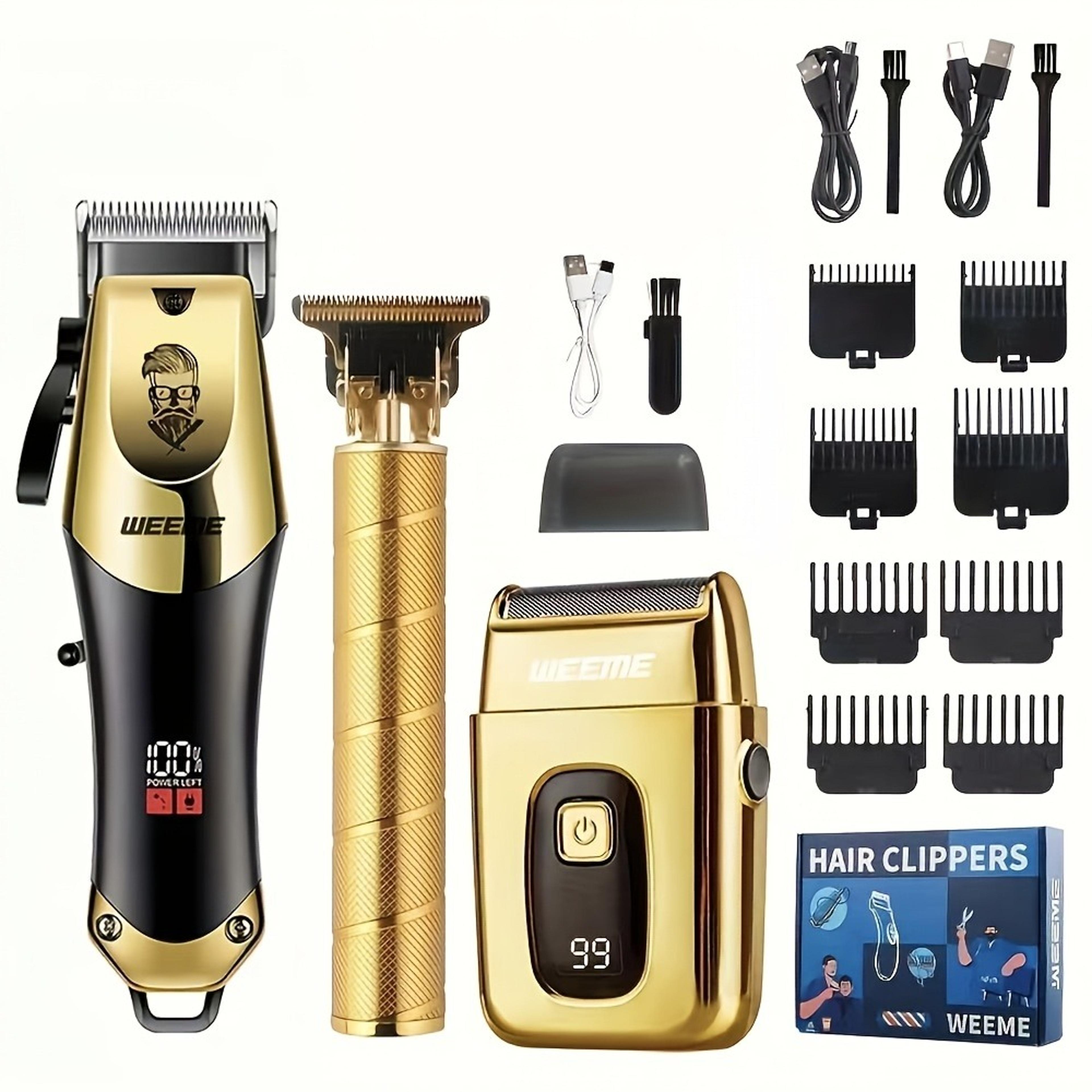 premium usb rechargeable hair clippers for men with electric trimmers set