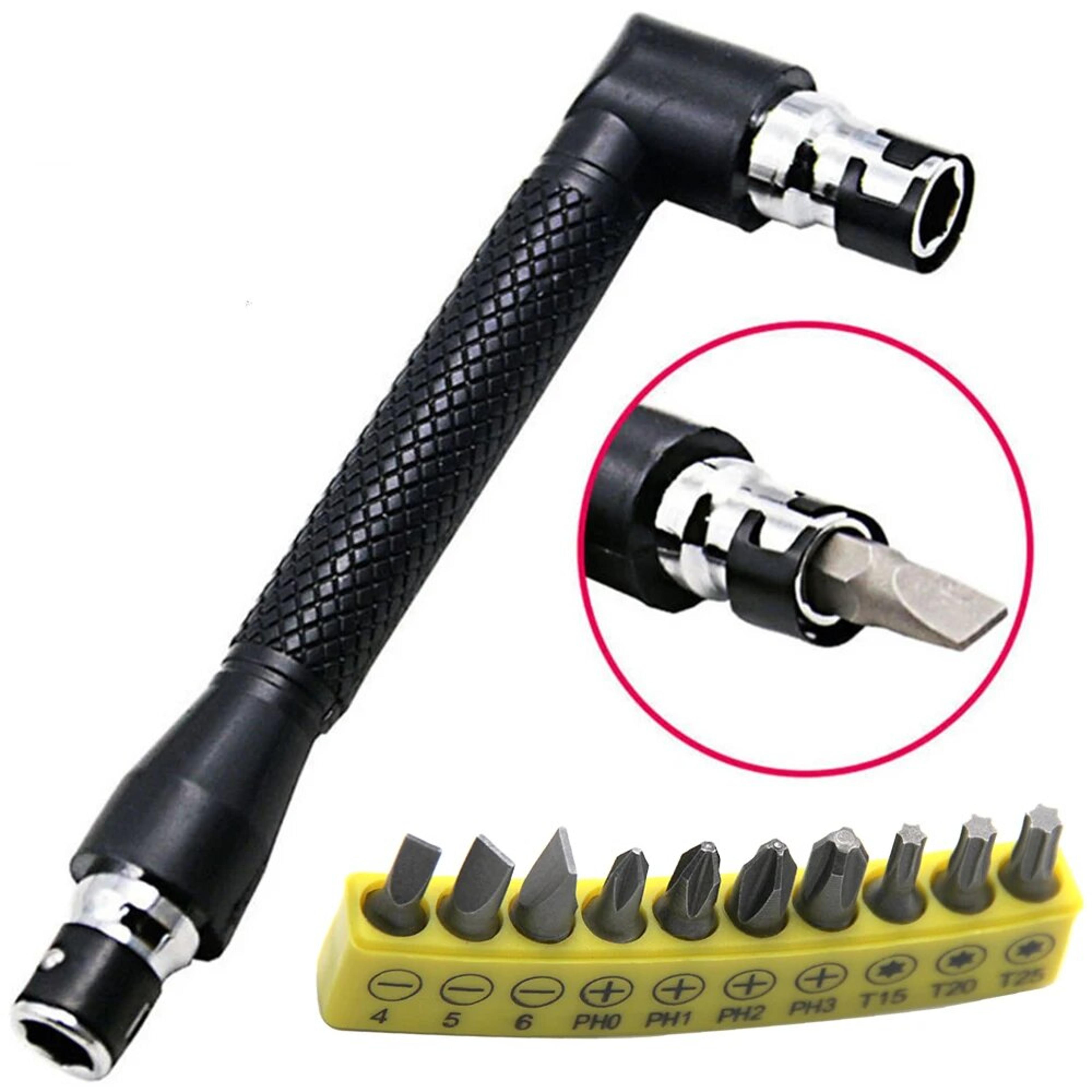 Lshaped Screwdriver Bit Set 14 Hexagonal 90 Degree Double Head Handle Tool Set With Yellow Tape And 0
