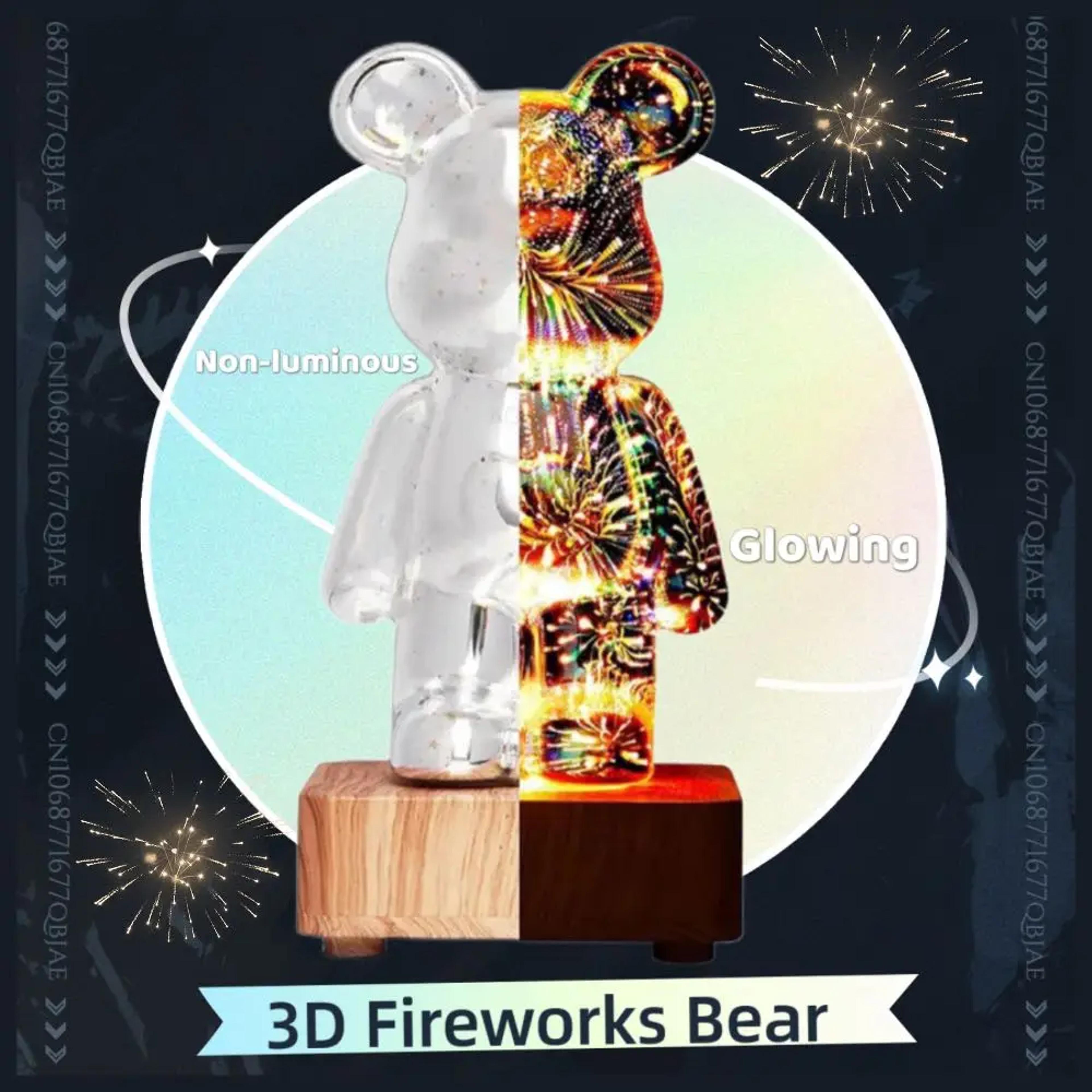 LED 3D Bear Night Light USB Nightlight For Kids Bedroom  Room Decoration 2