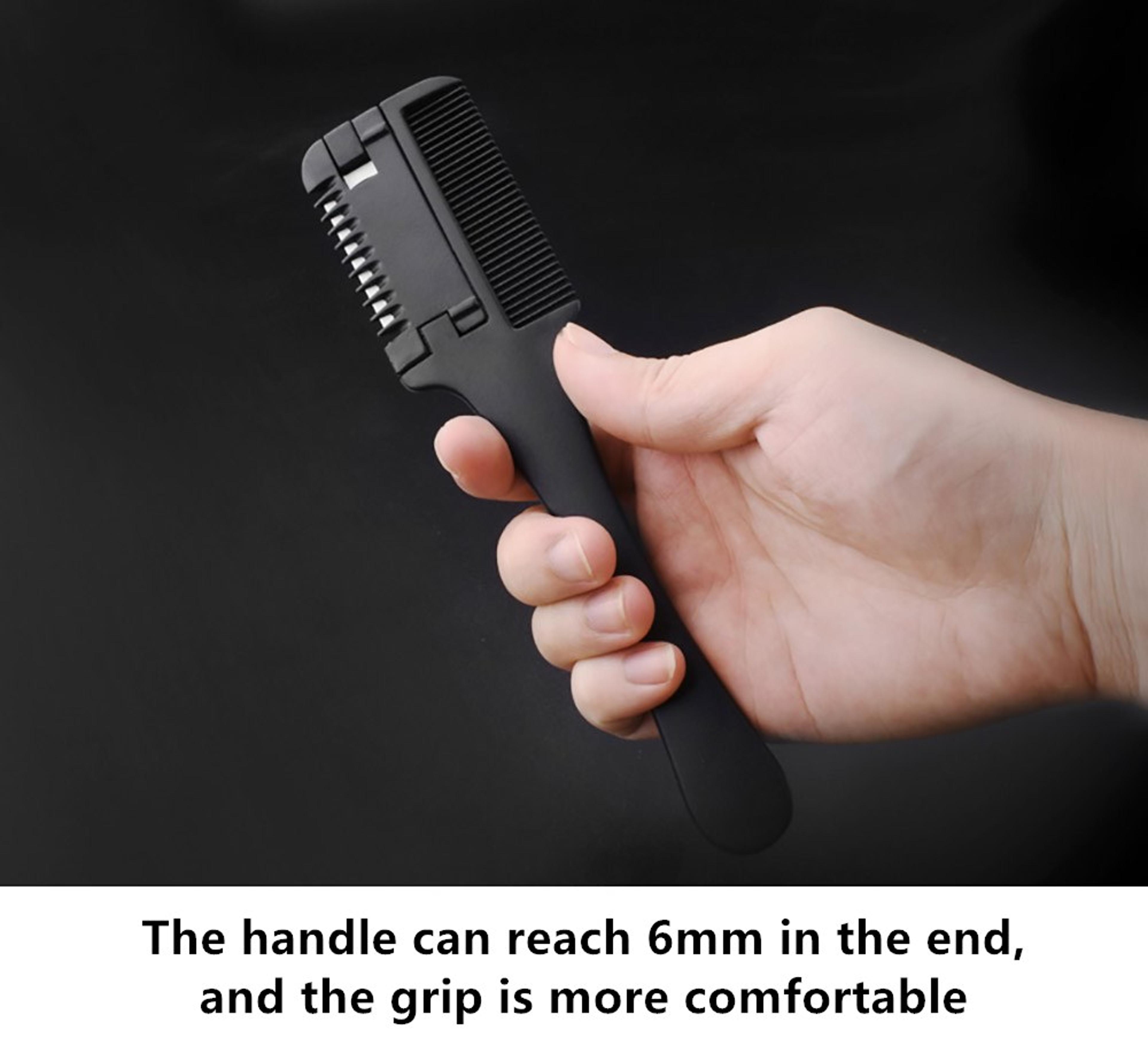 Carbon Fiber Hair Comb With Razor Blades Professional Salon Hairdressing Brush For DIY Styling 2