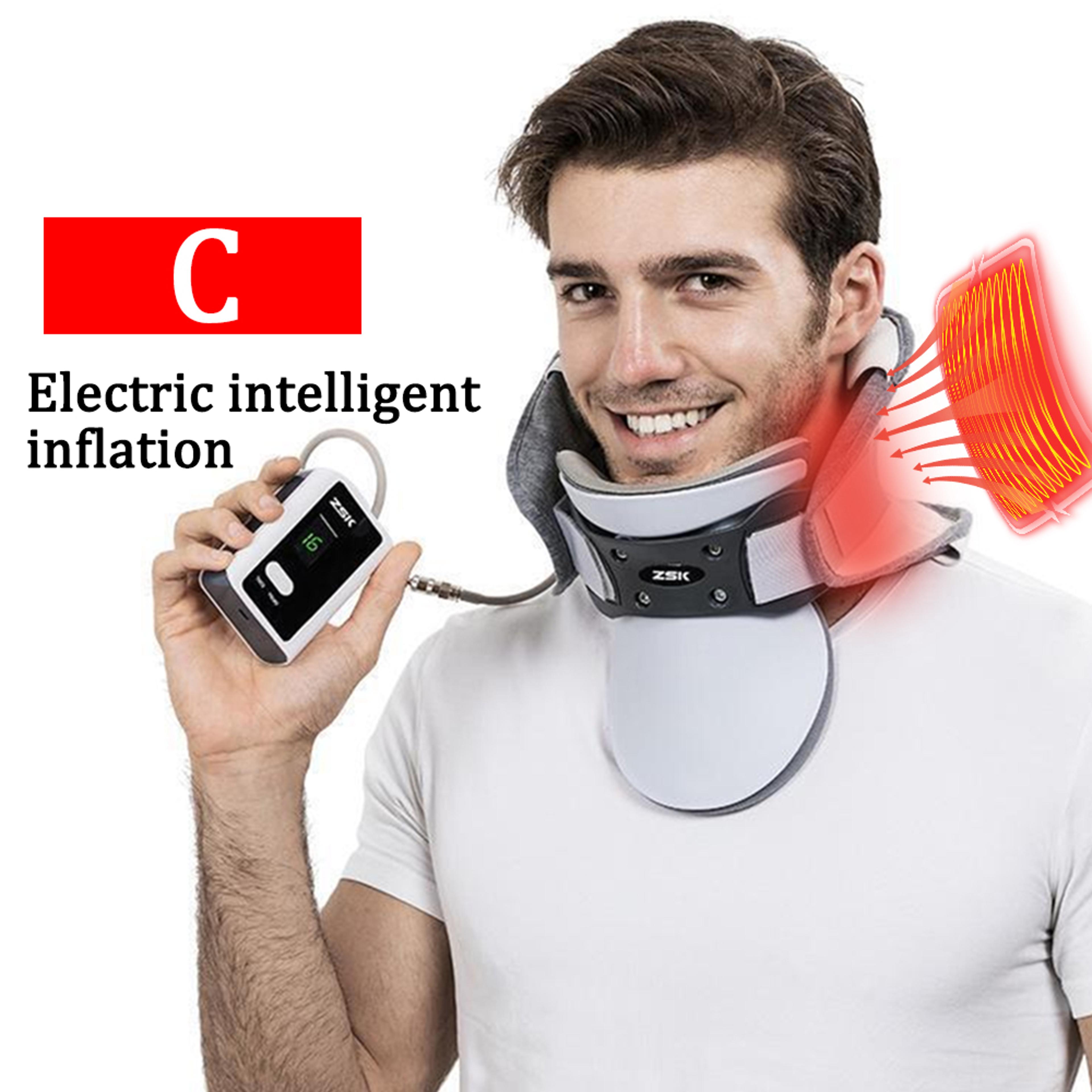 Neck Traction Device Inflatable Cervical Vertebra Support With Hot Compress  Posture Corrector 0