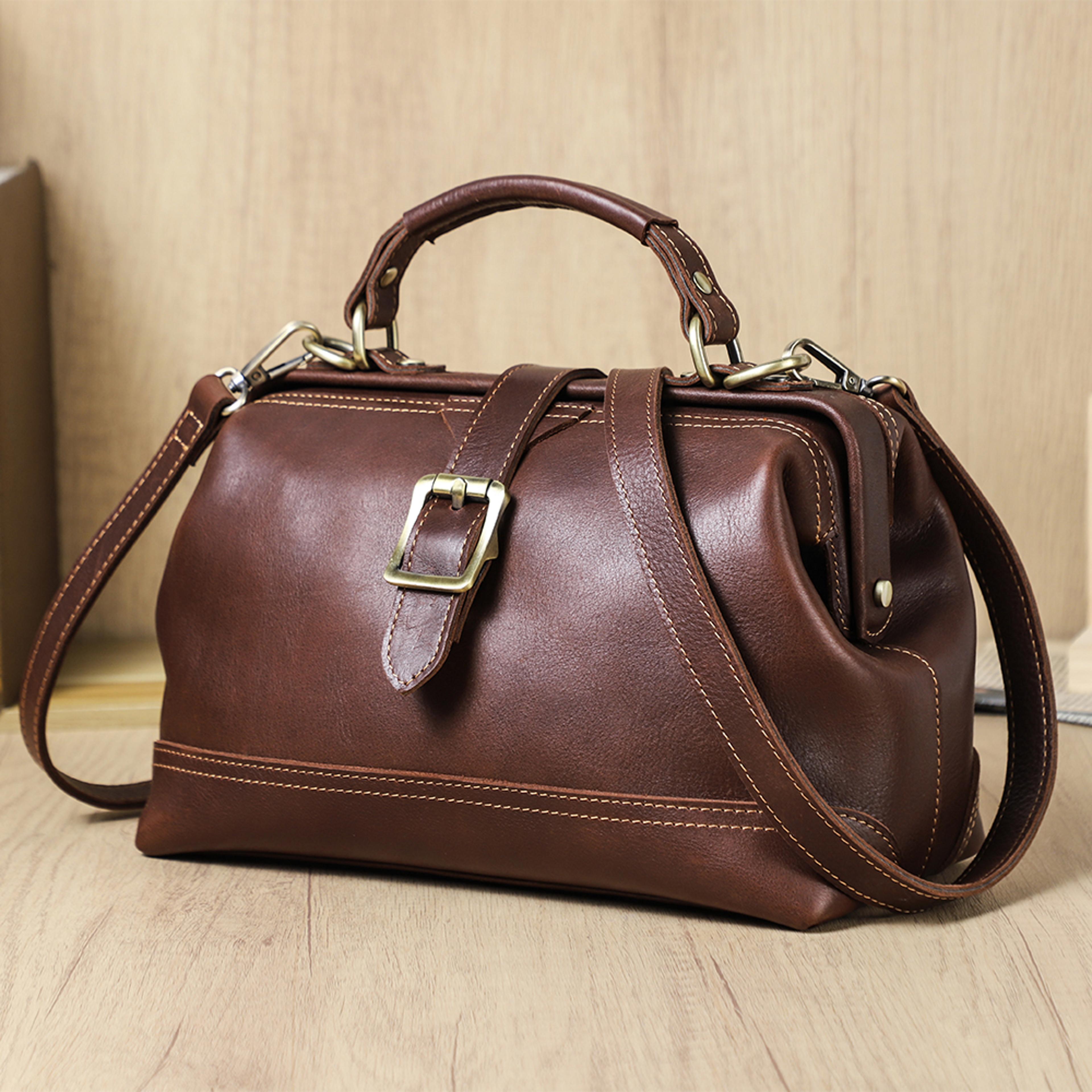 genuine leather sling shoulder bag for women, luxury designer tote, handbag & fashionable ladies doctor bag