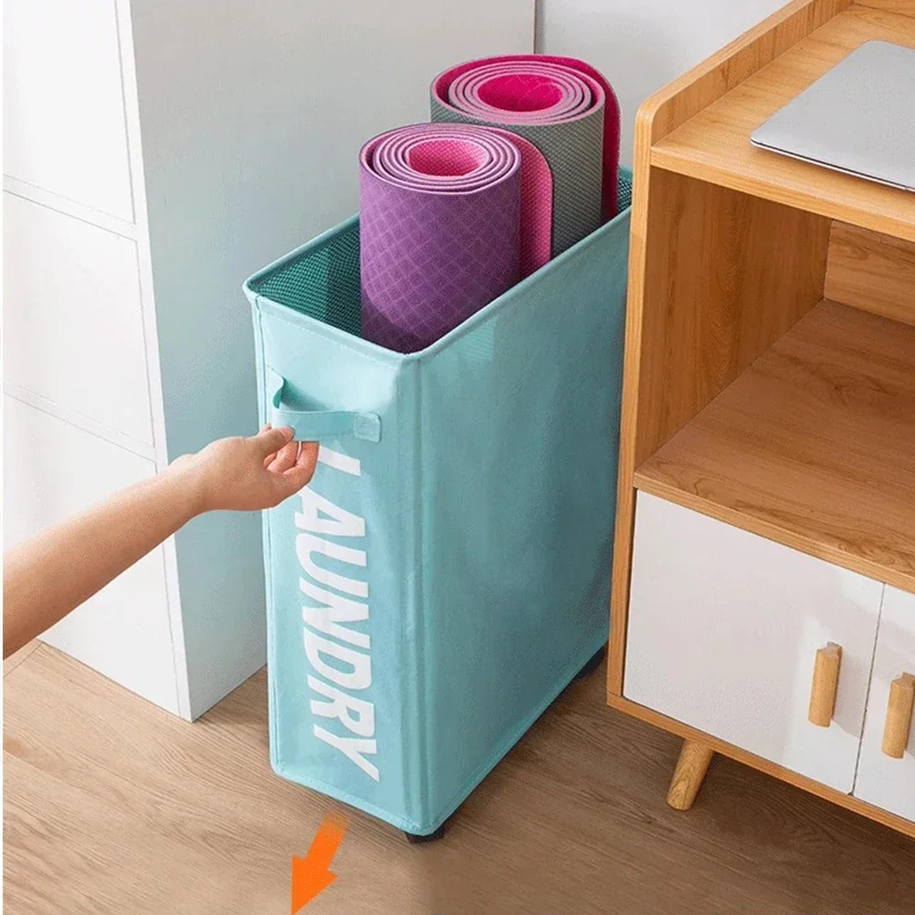 Large Capacity Laundry Basket With Wheels Waterproof Foldable Storage Bag For Yoga Mats  Dirty Clot 5