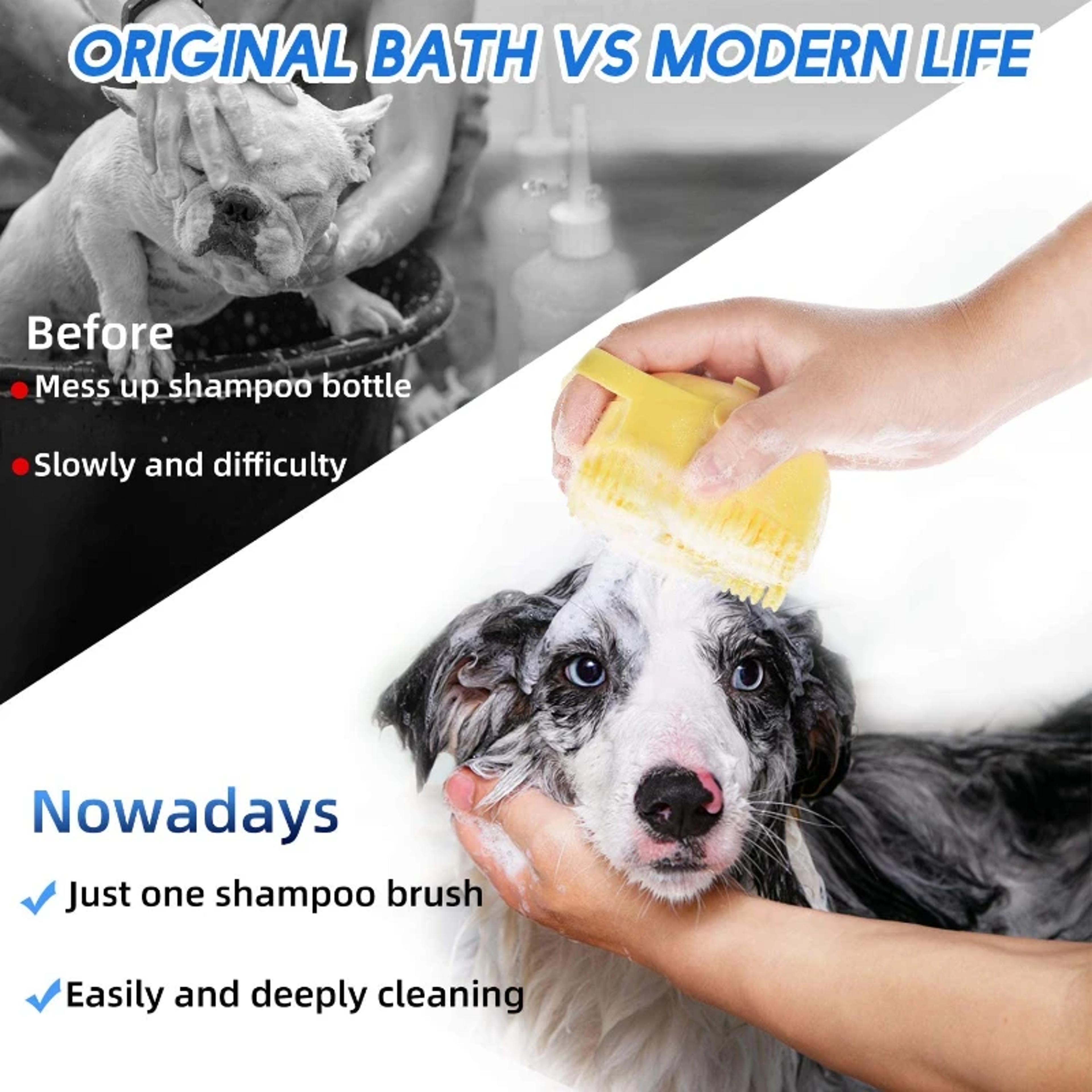 Soft Silicone Pet Shampoo Brush For Dogs  Cats Gentle Massage Grooming Comb For Short Hair Bathing 3