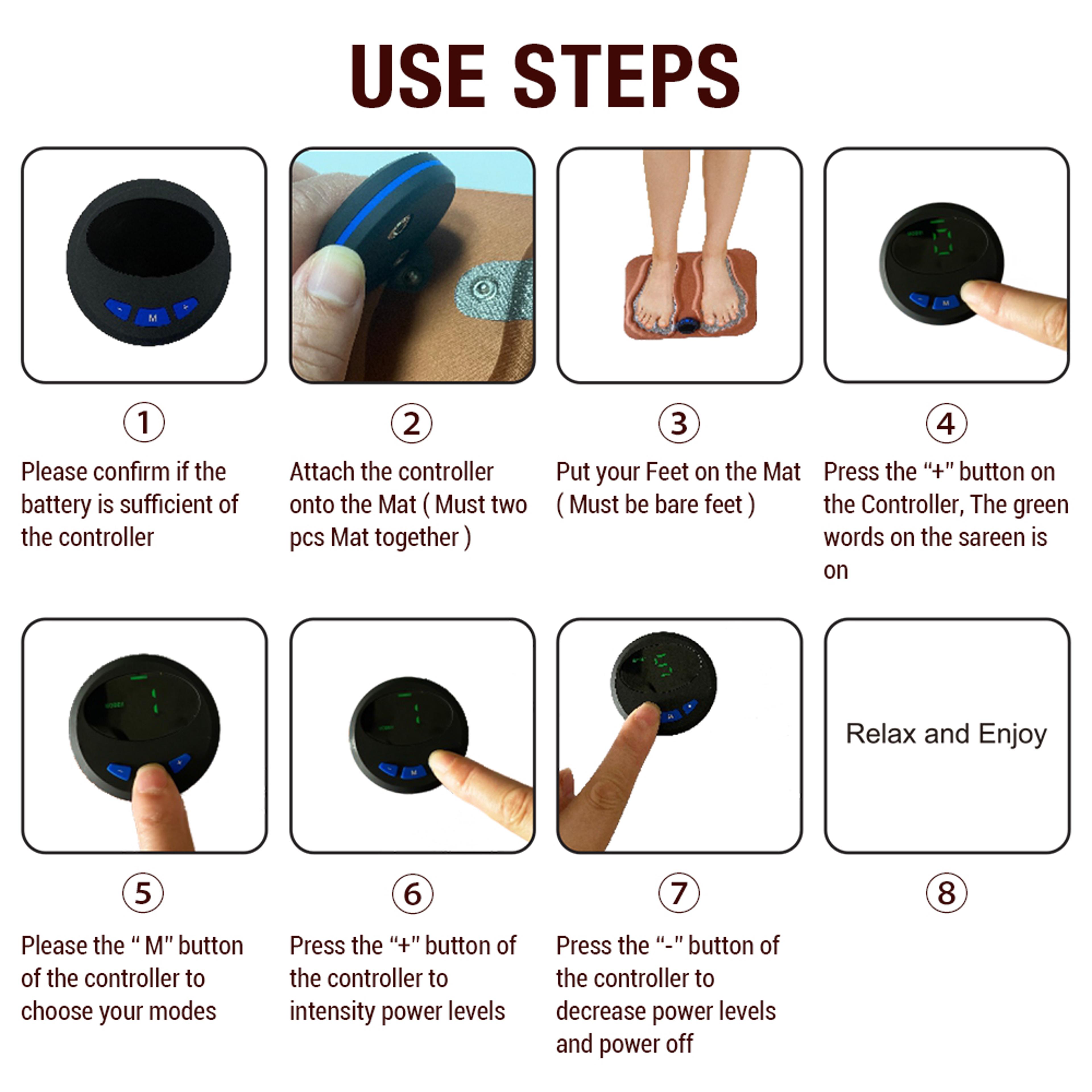 Foot Massager Pad 15 Intensity Levels Rechargeable For Relaxation  Muscle Relief 4