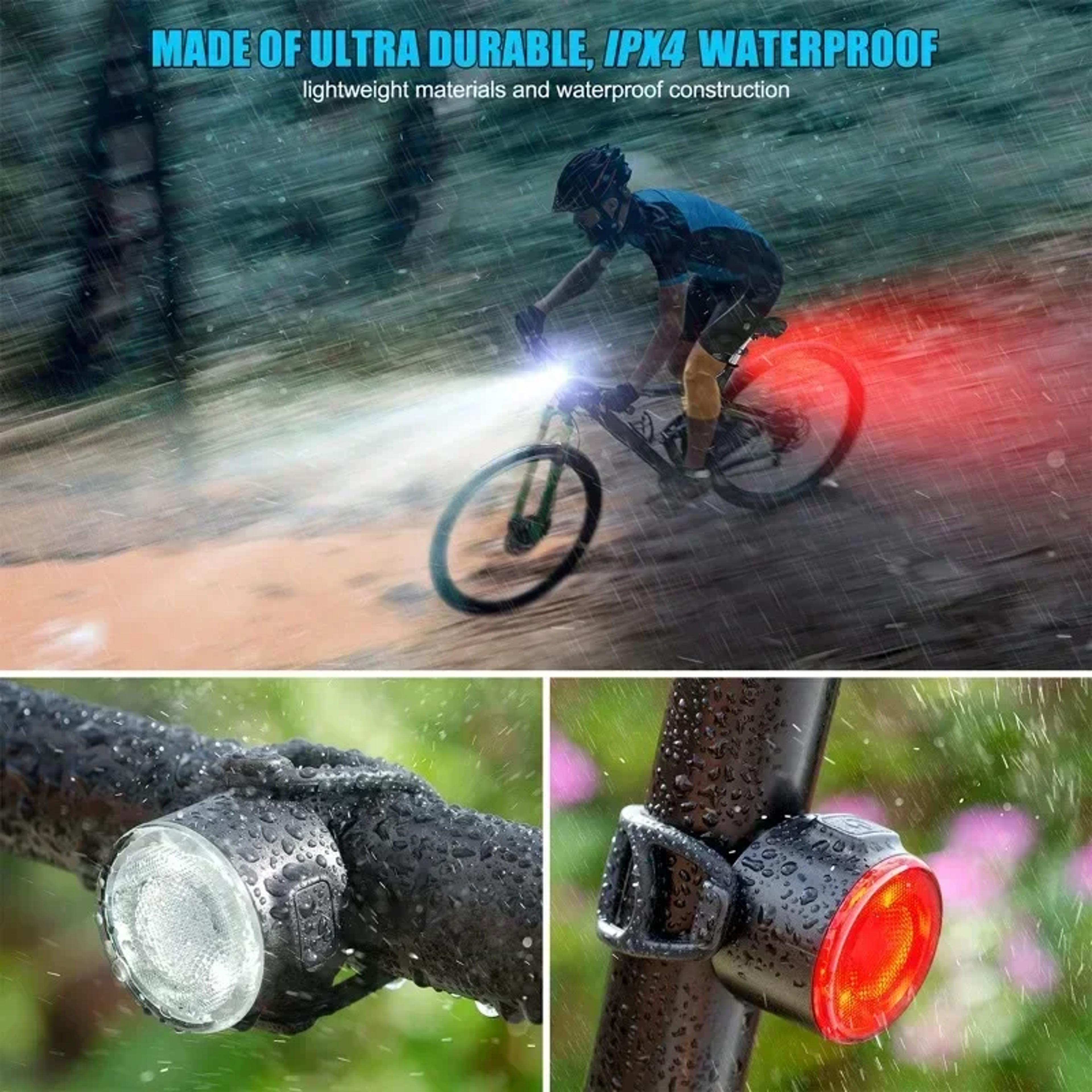 Waterproof LED Bicycle Taillight Rechargeable Rear Lamp For MTB Cycling Warning Light For Night Rid 2