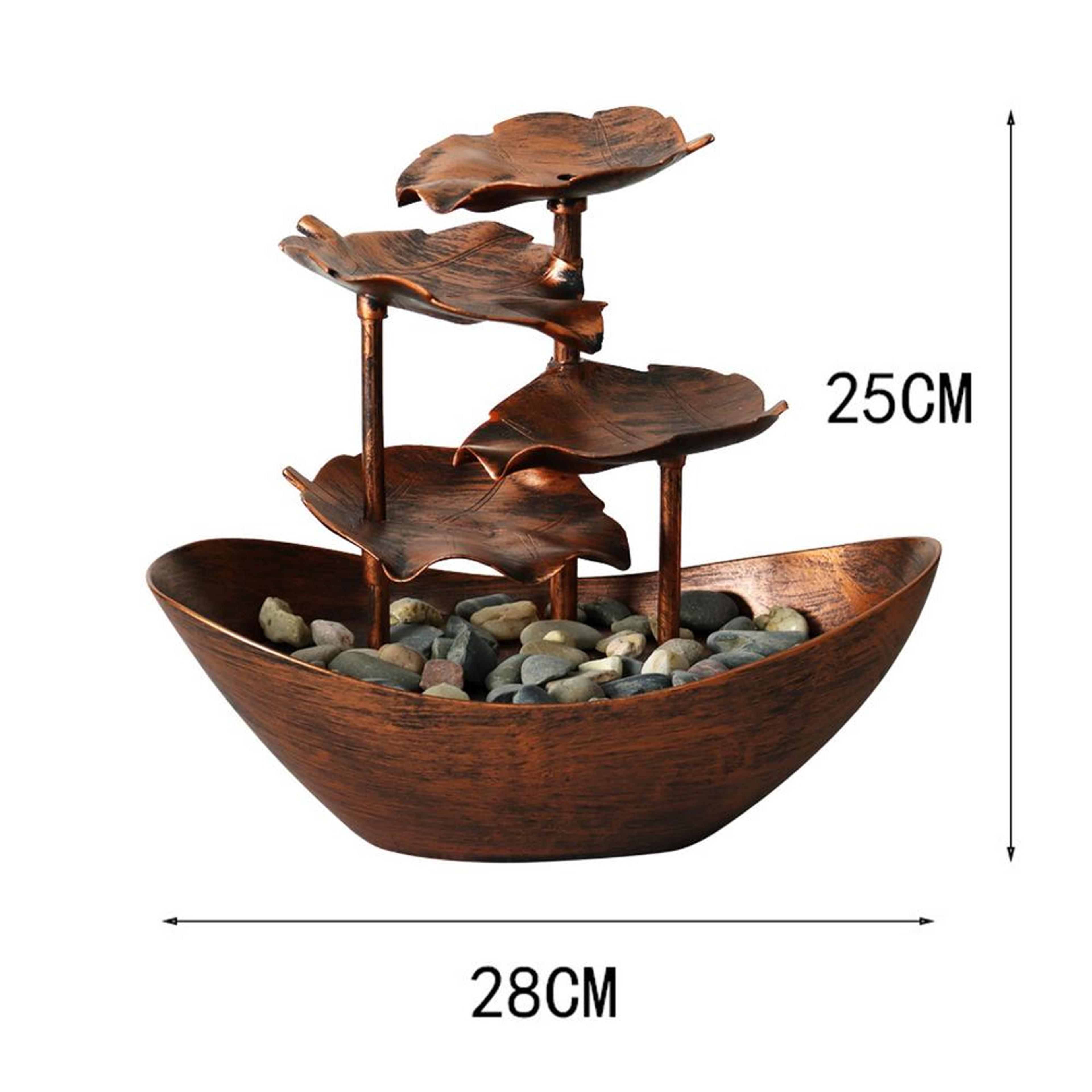 Tabletop Water Fountain 4Tier Lotus Leaf Small Waterfall USB Desk Fountain With Automatic Pump  Pow 6
