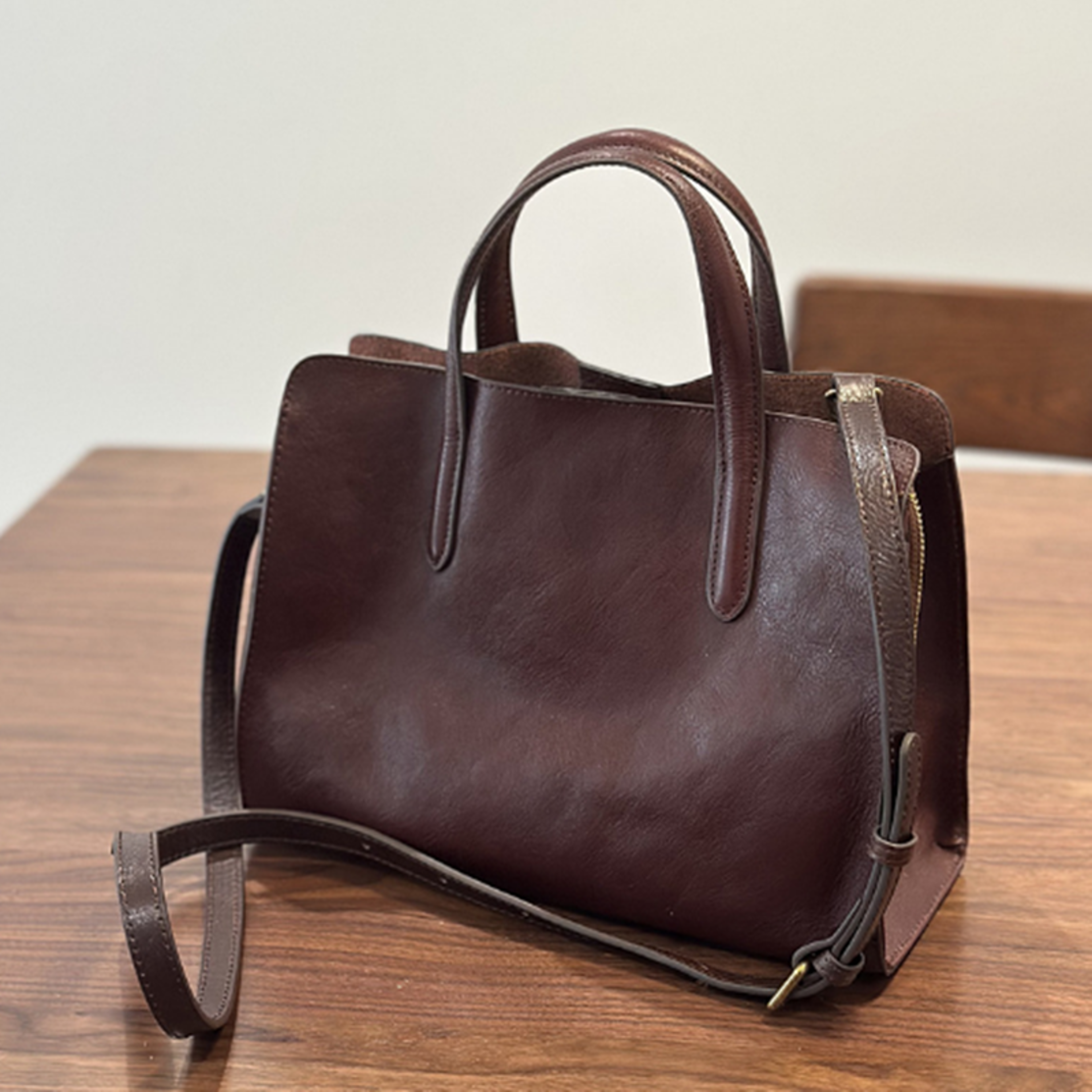 Spring New Portable Top Layer Cowhide Womens Casual Tote Bag Small Leather Single Shoulder Crossbod 4
