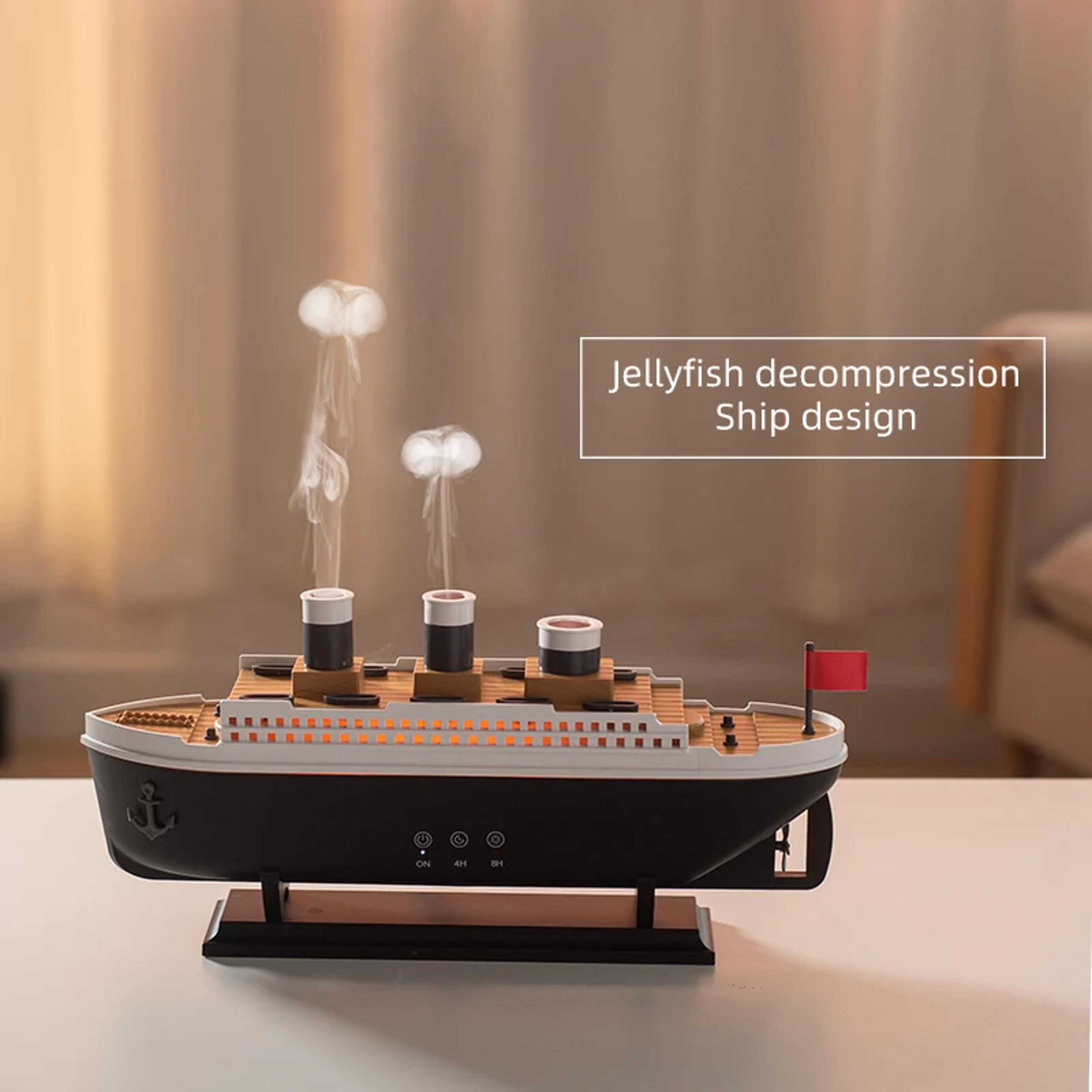 Titanic Ship Model Essential Oil Diffuser  Aroma Humidifier With Remote Control Jellyfish Smoke Rin 4