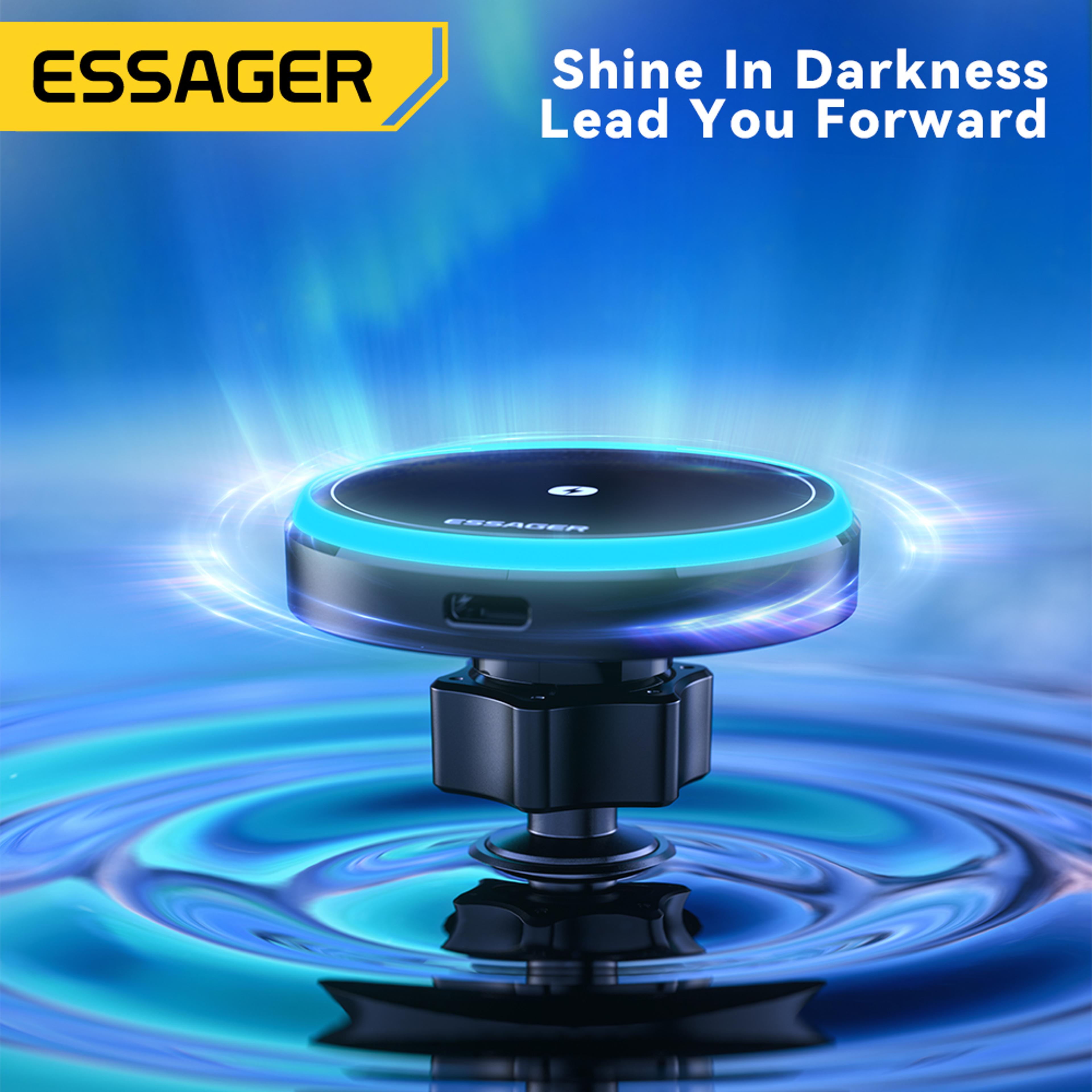 Magnetic Wireless Car Charger Mount For IPhone Magsafe Compatible Stand With LED Light 3