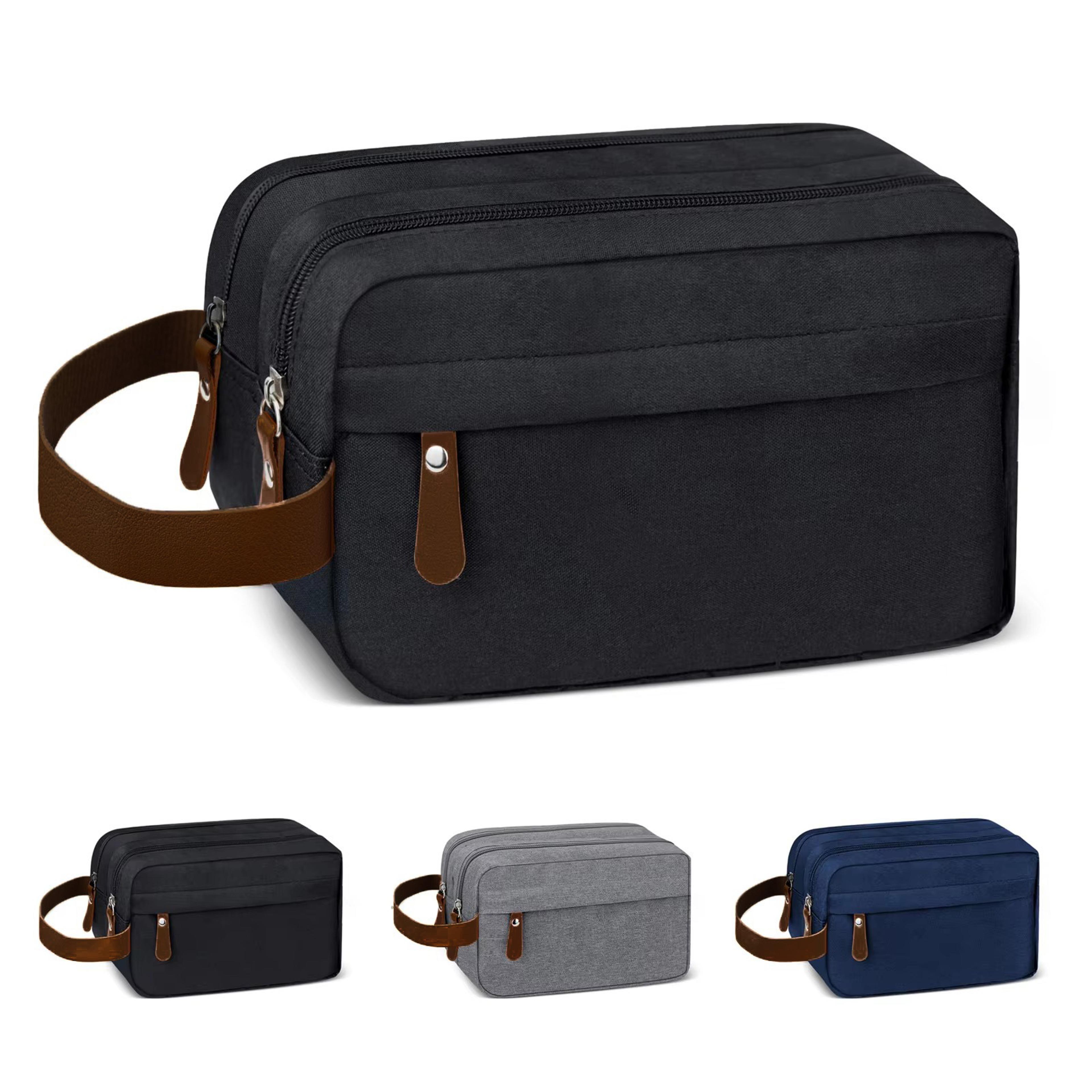 waterproof travel bag with handle for toiletries, perfect shaving bag for business and travel essentials