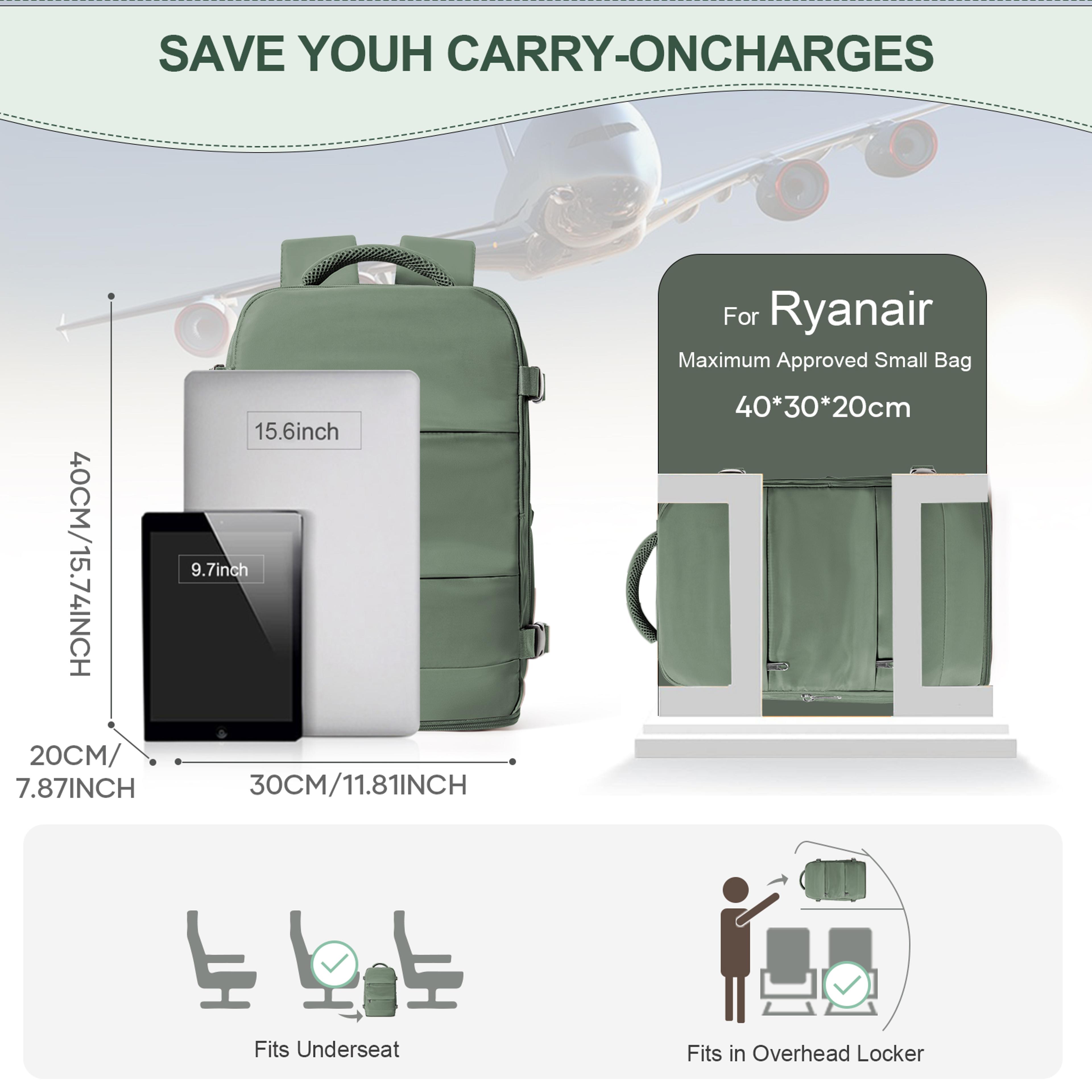 Expandable Travel Backpack Carry On Cabin Bag Laptop Backpack For Men Women 1