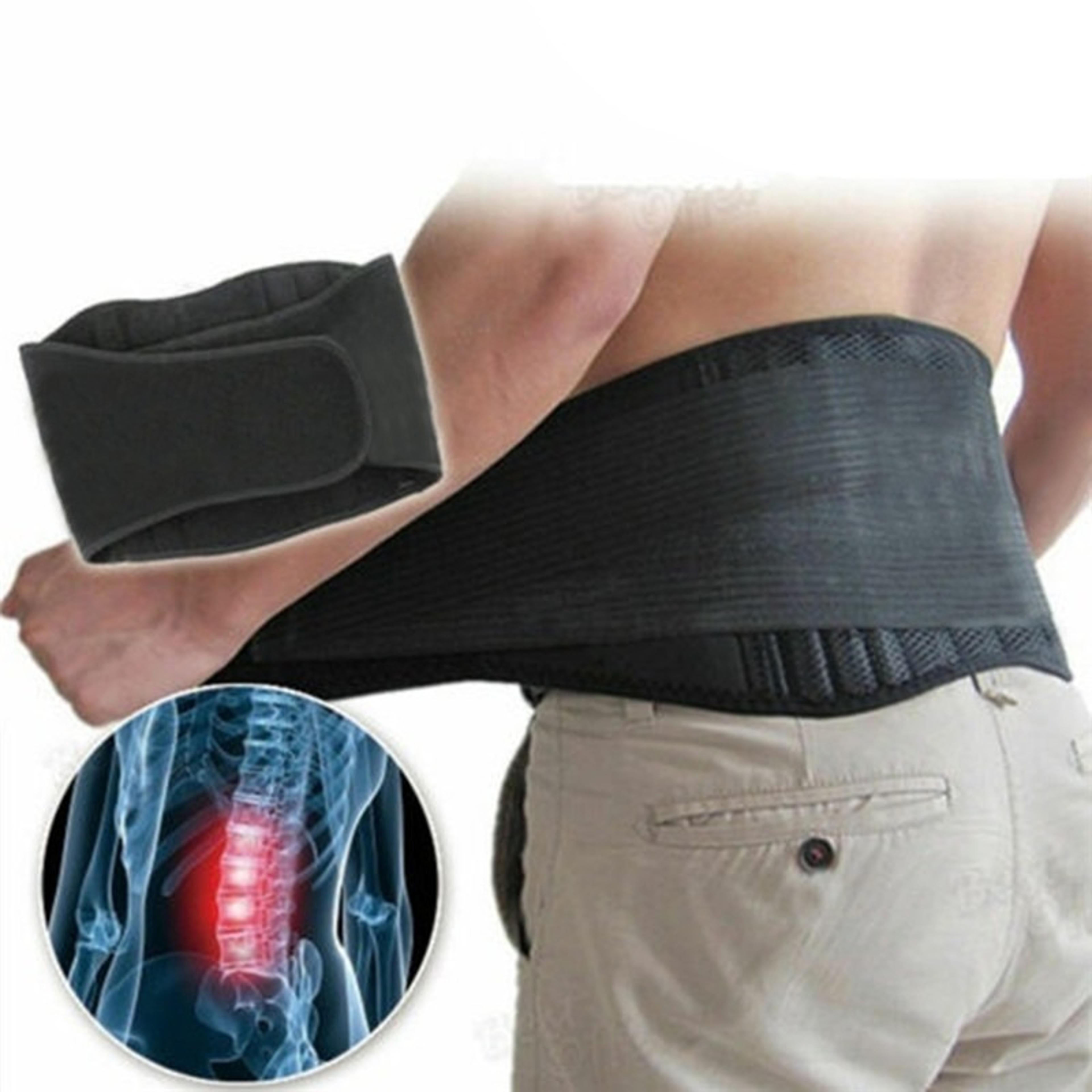 self heating lumbar support belt adjustable waist brace for back pain relief & posture support