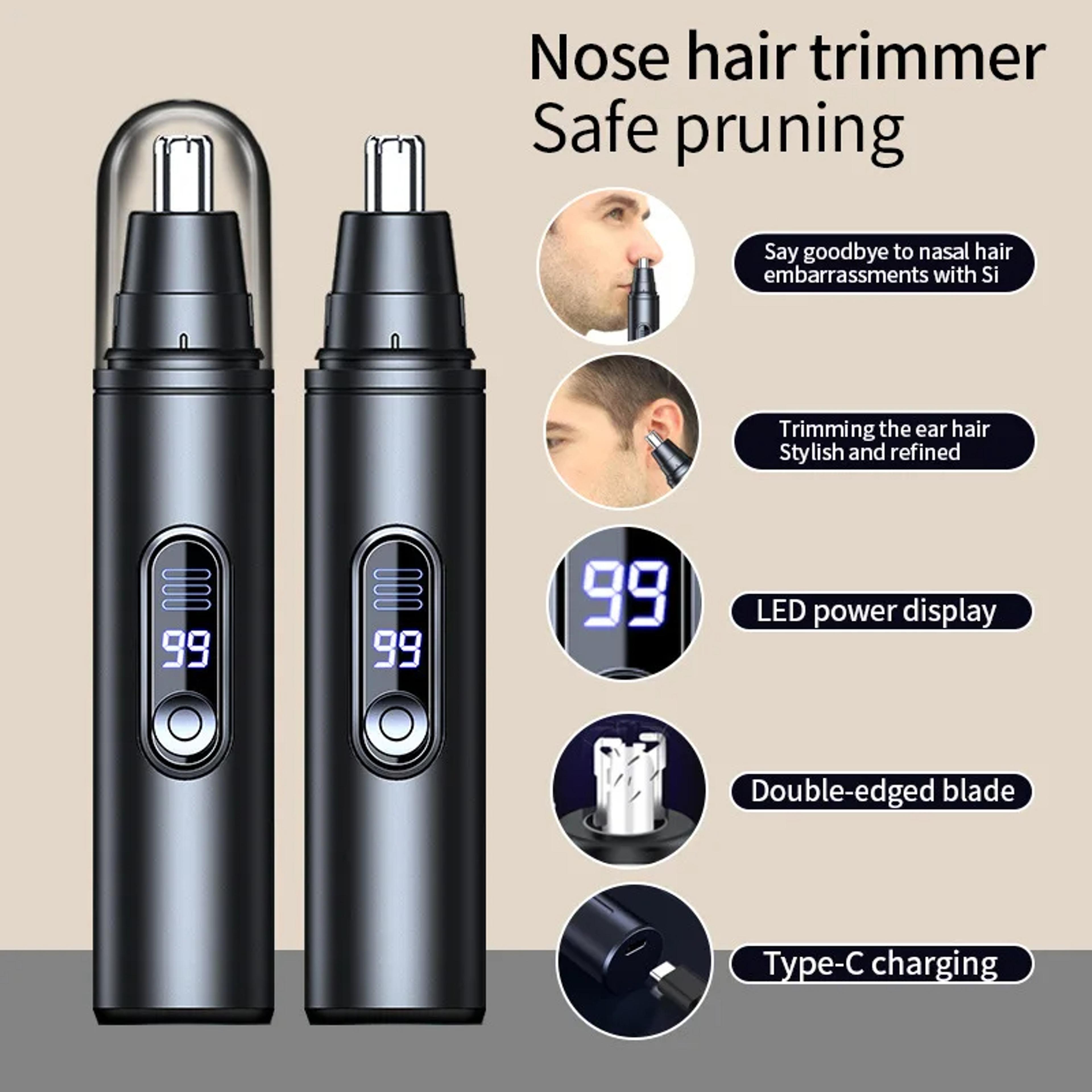 portable nose hair trimmer waterproof ear and nose grooming tool for men and women