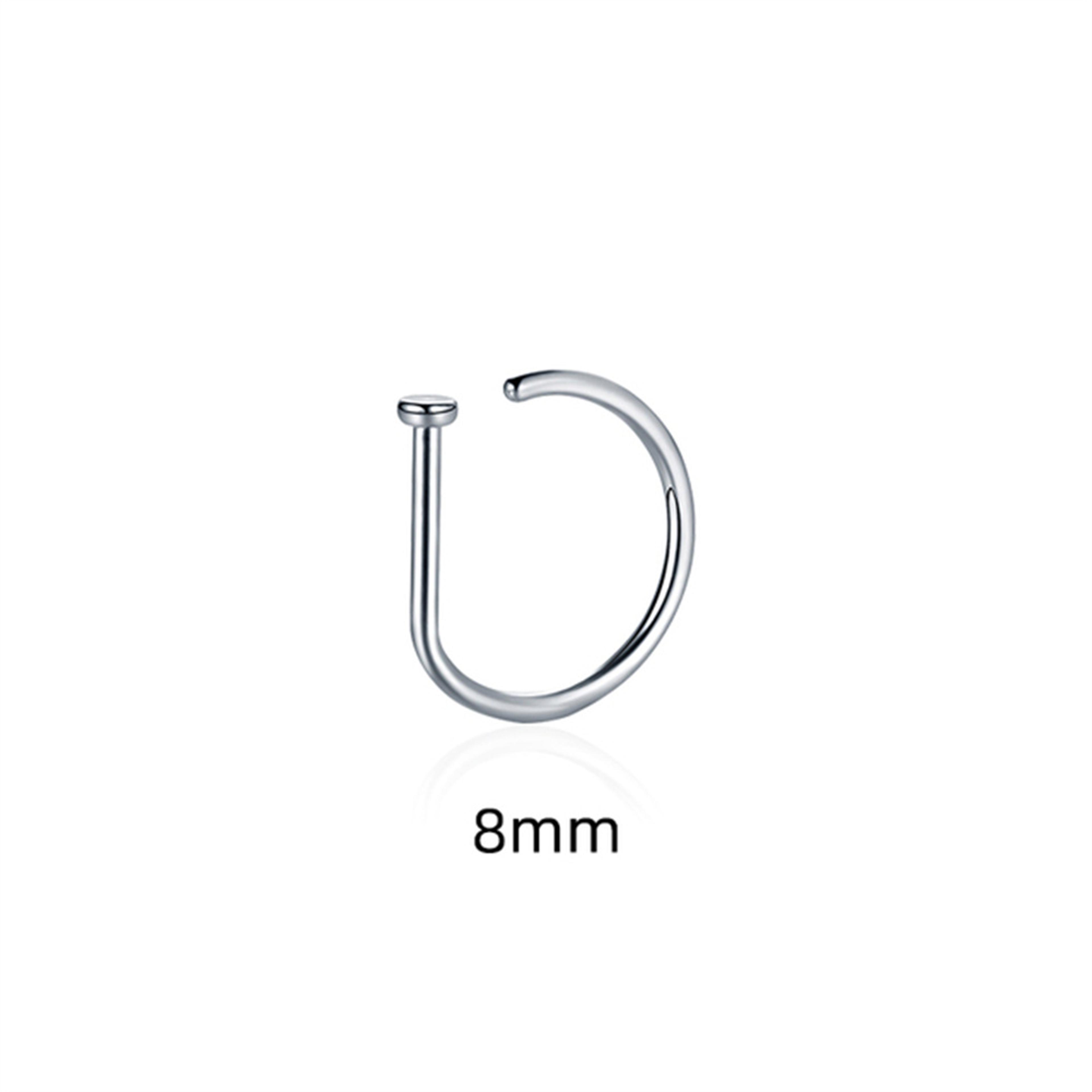 Unisex Fake Nose Ring Set Non Piercing Nose Ring Stainless Steel Clip On Septum Jewelry 4
