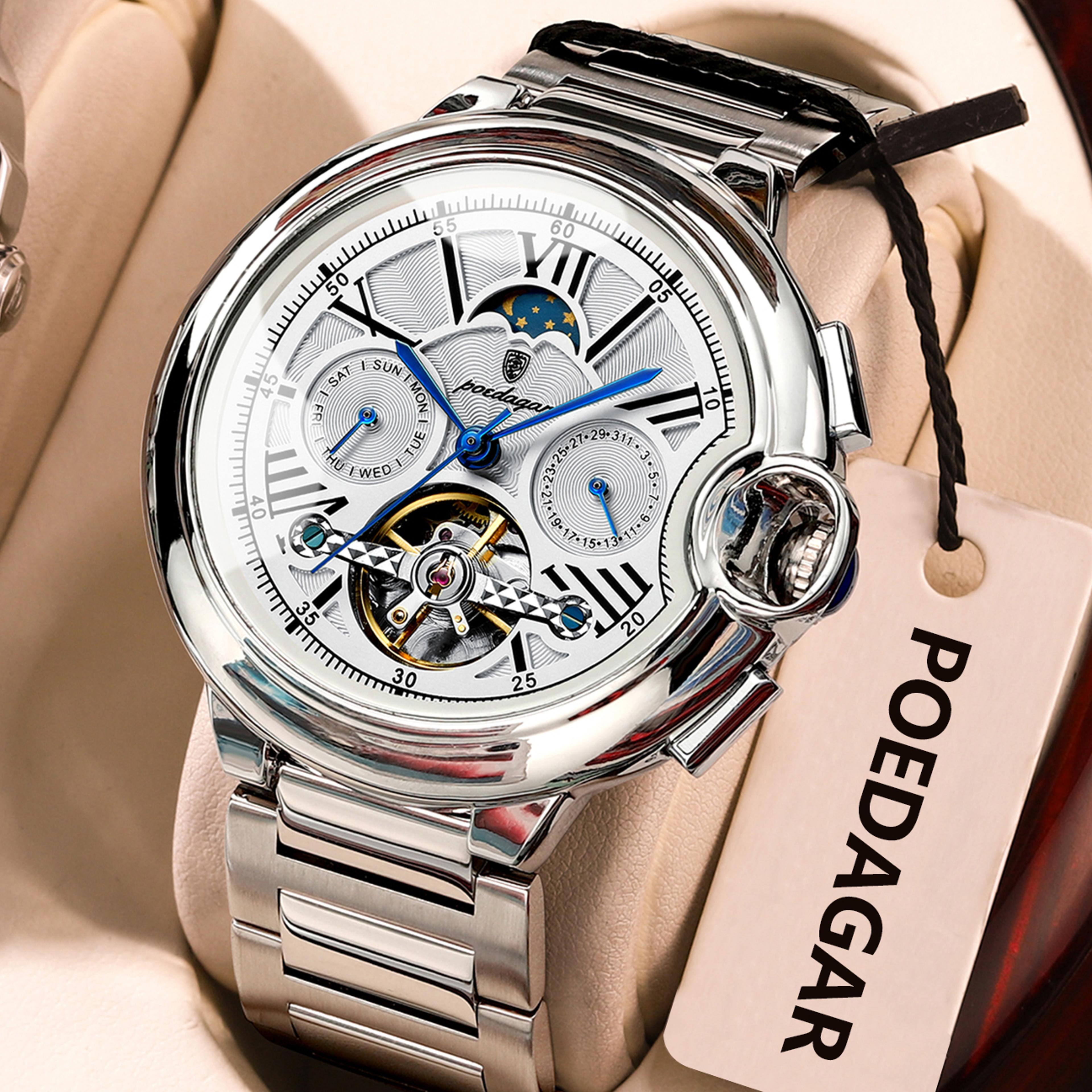 Luxury Automatic Mechanical Watch For Men With Tourbillon  Stainless Steel Design 5