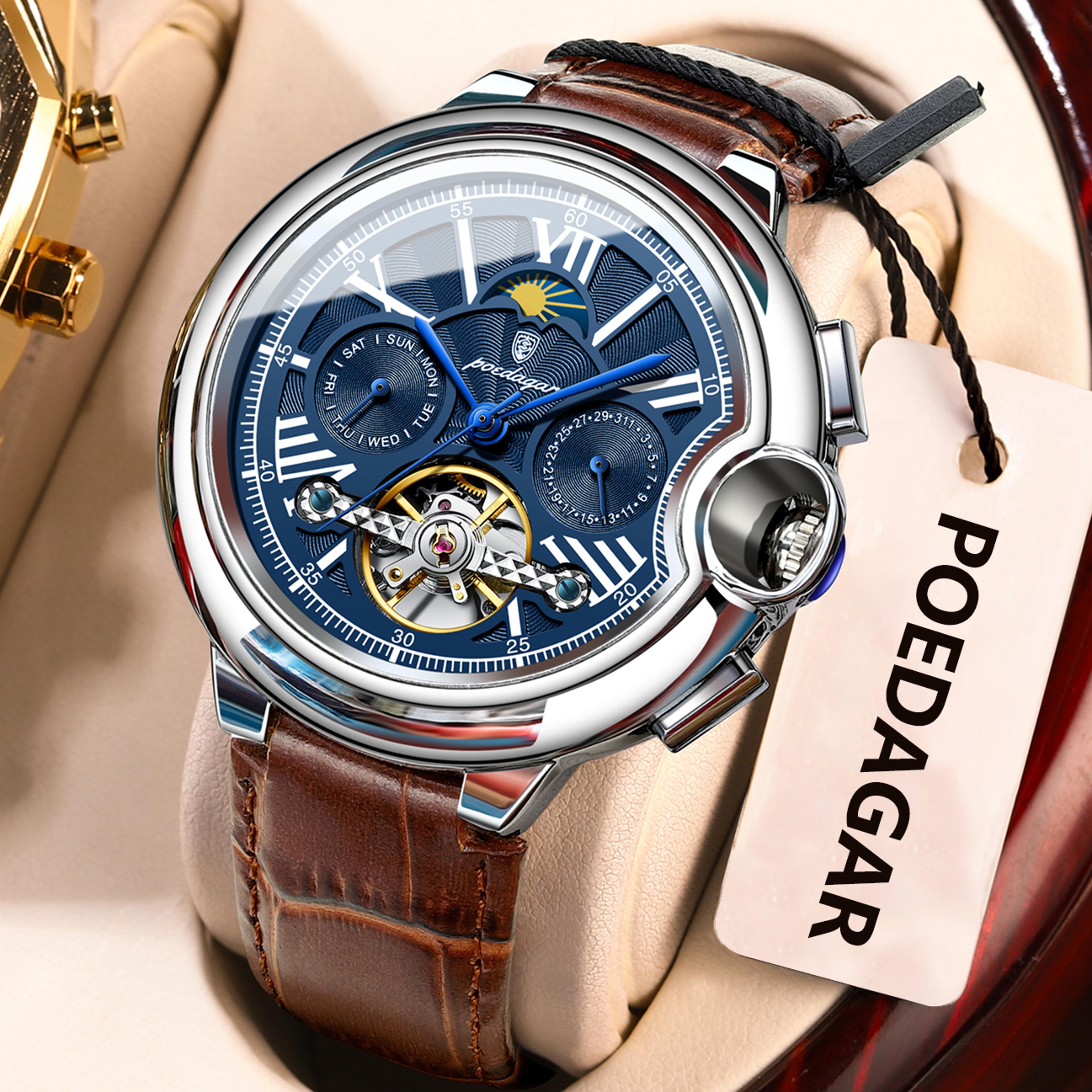 Luxury Automatic Mechanical Watch For Men With Tourbillon  Stainless Steel Design 10