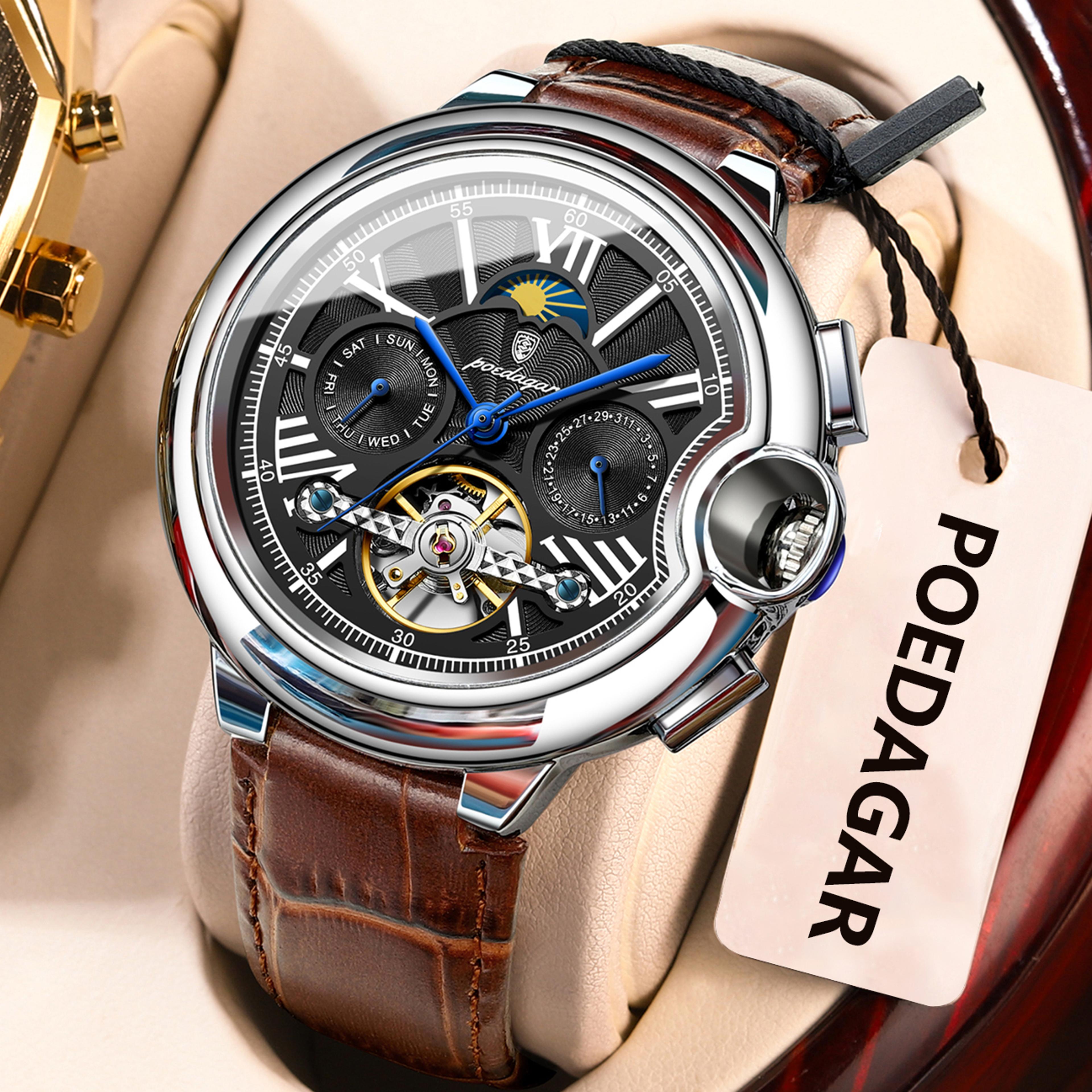 Luxury Automatic Mechanical Watch For Men With Tourbillon  Stainless Steel Design 11