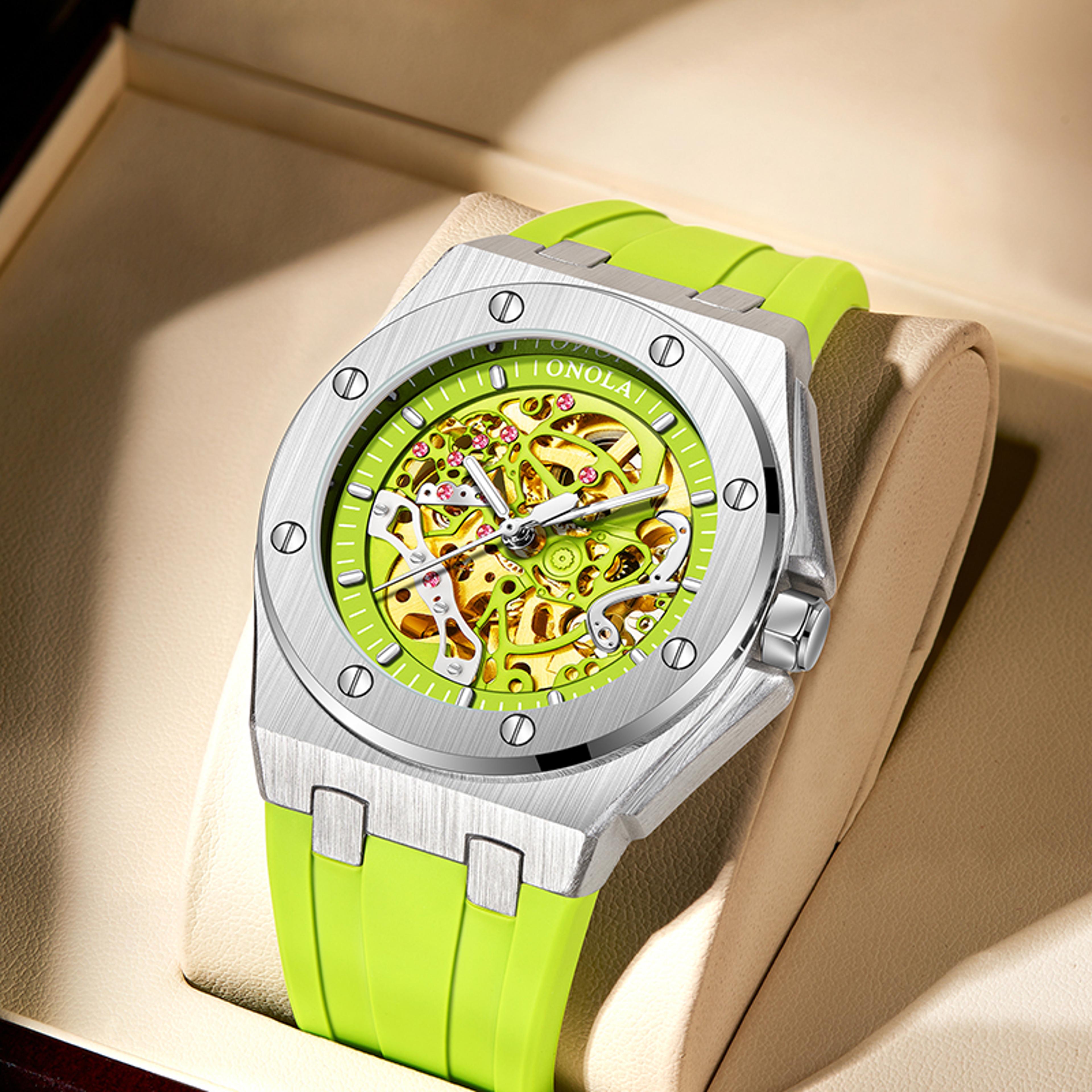premium luxury sports men waterproof automatic mechanical wristwatch