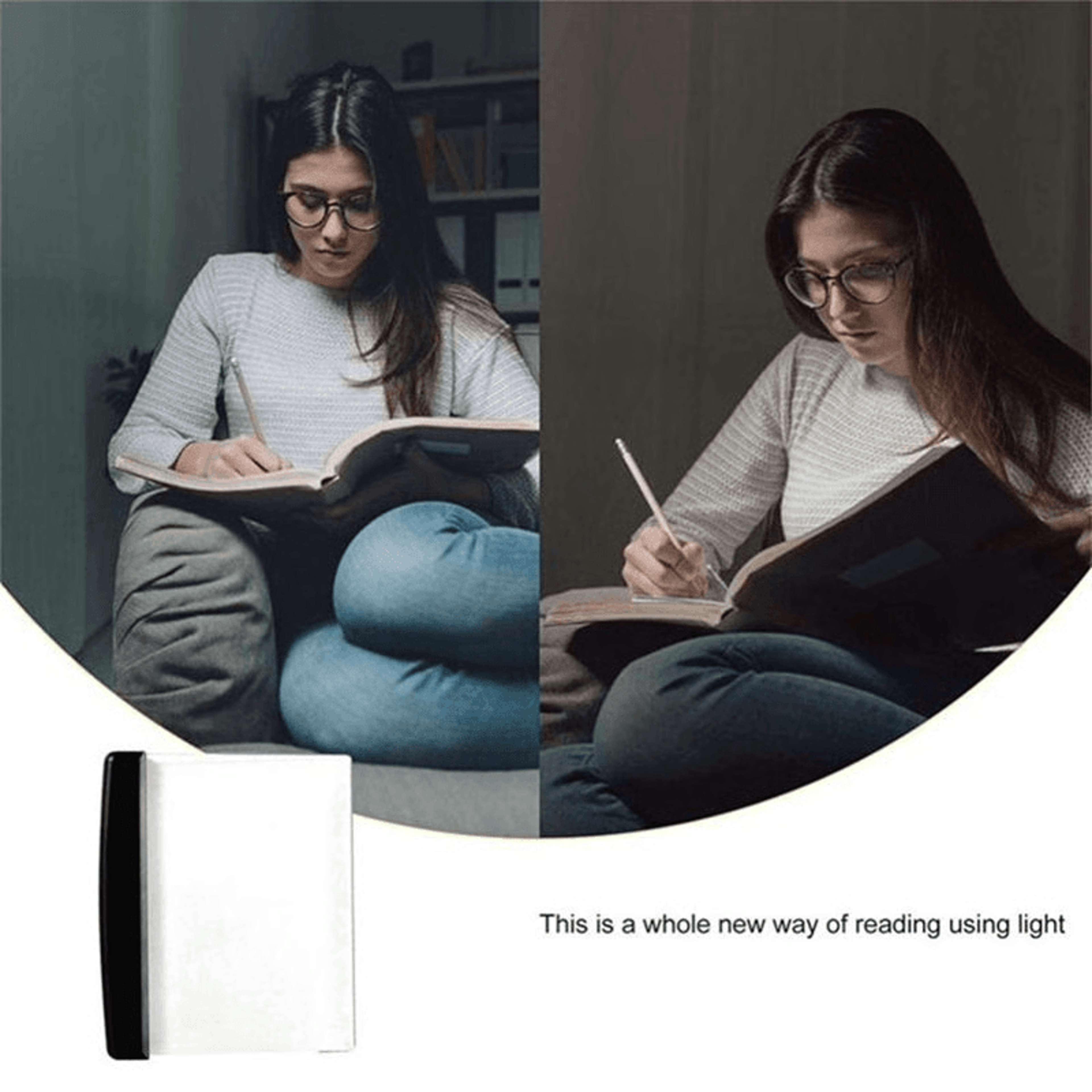 night reading light for books with even page illumination