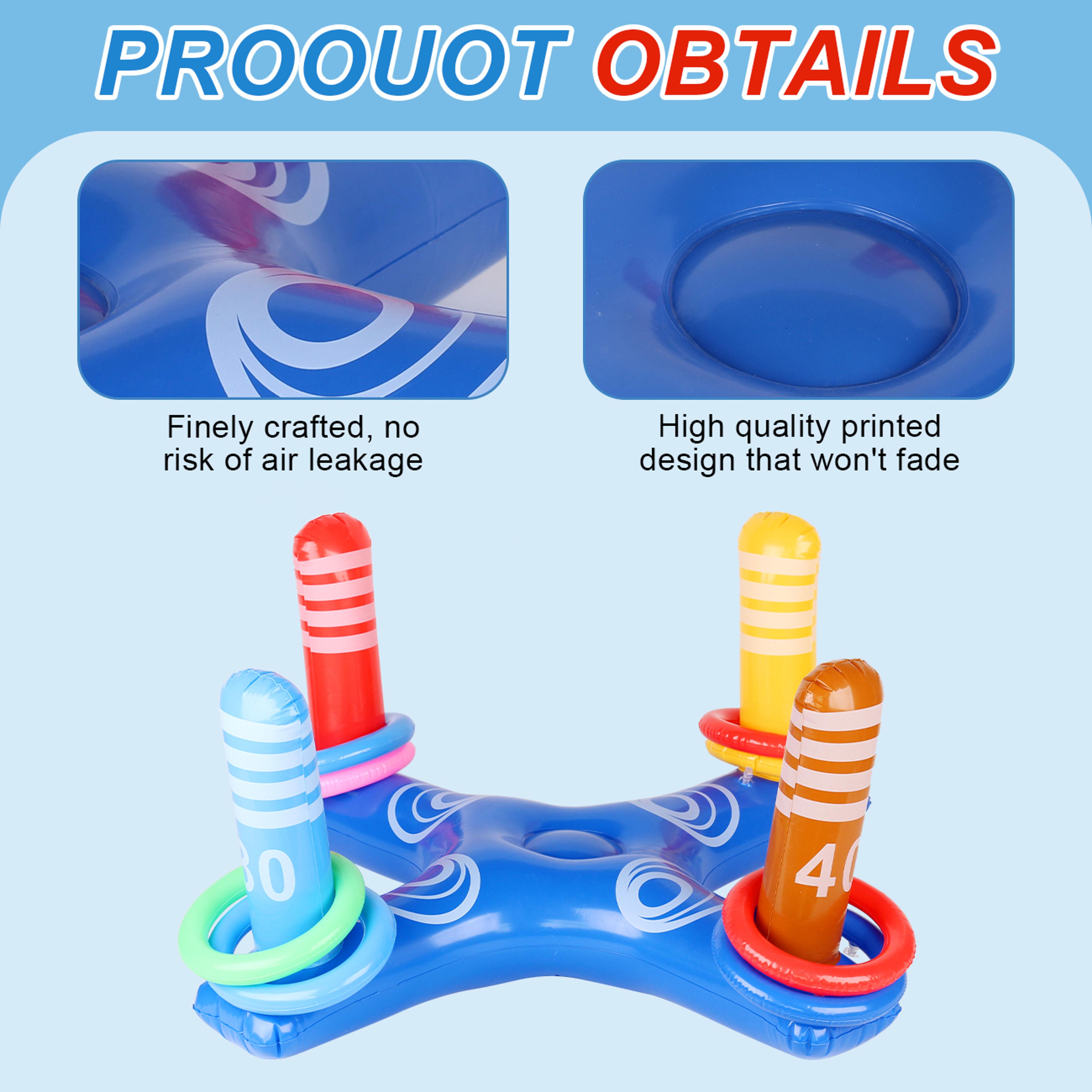 Inflatable Pool Ring Toss Game With 6 Rings For Kids  Adults Summer Pool Party Fun 2