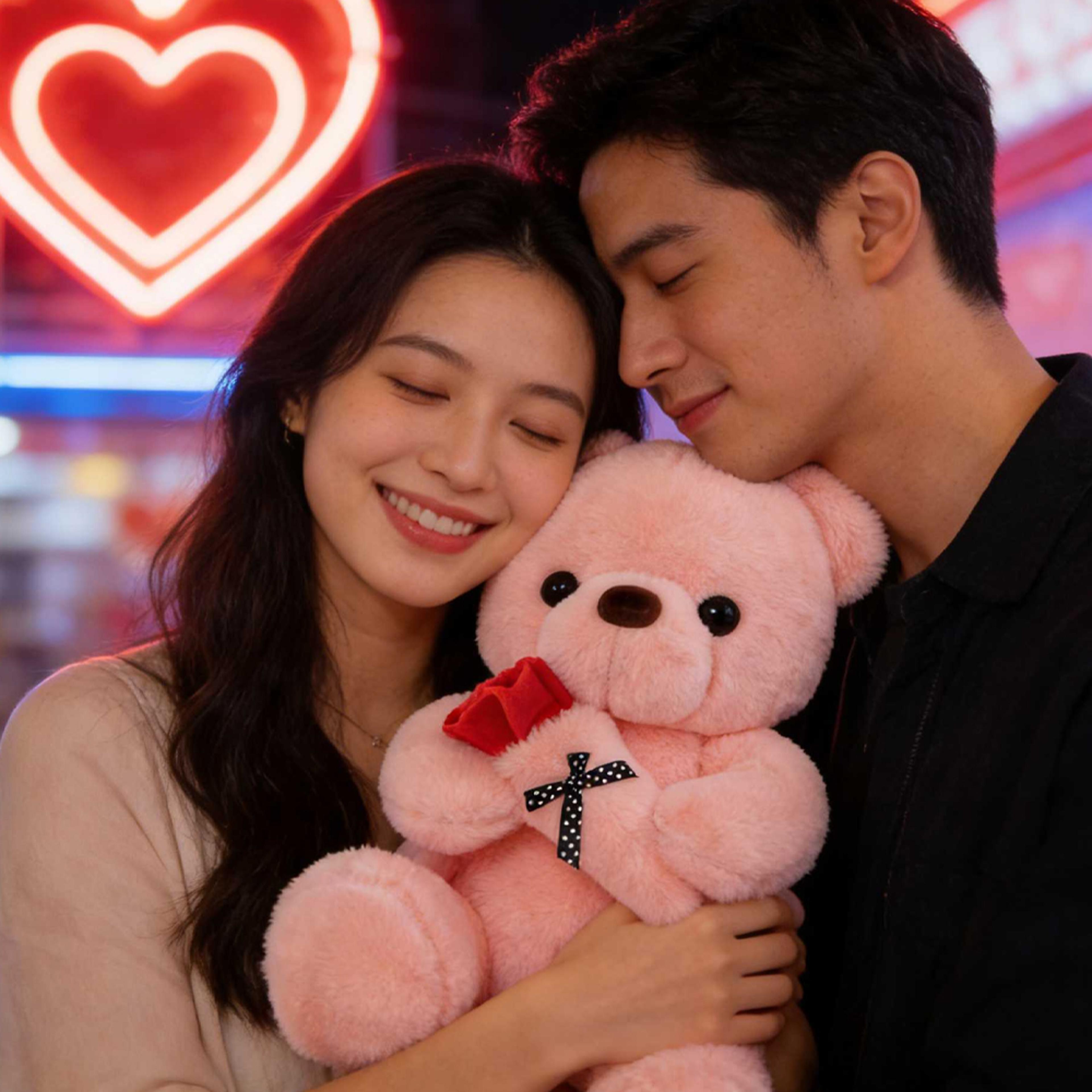 Rose Bear Plush Stuffed Teddy Bear Romantic Gift For Girlfriend  Anniversary 1