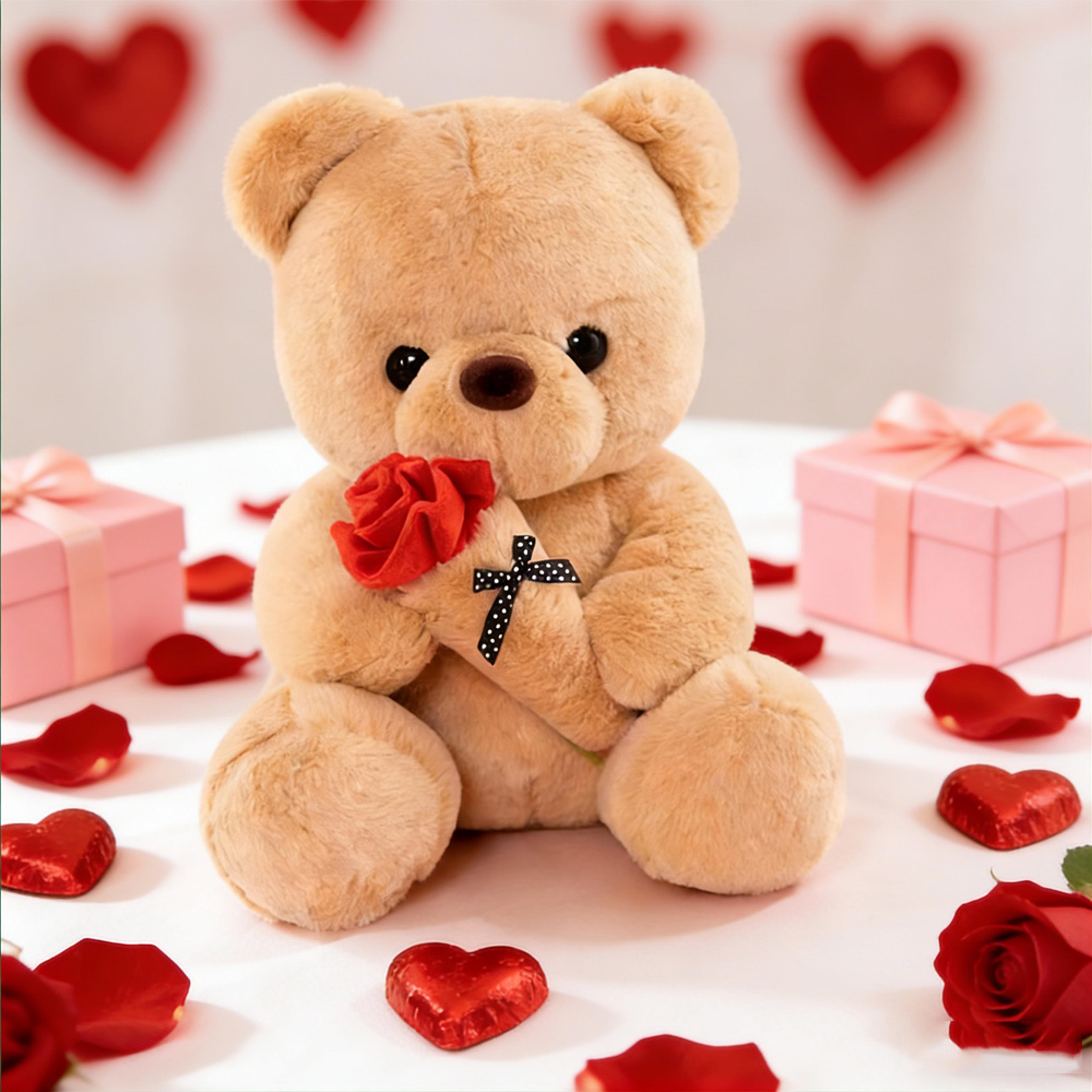 Rose Bear Plush Stuffed Teddy Bear Romantic Gift For Girlfriend  Anniversary 4