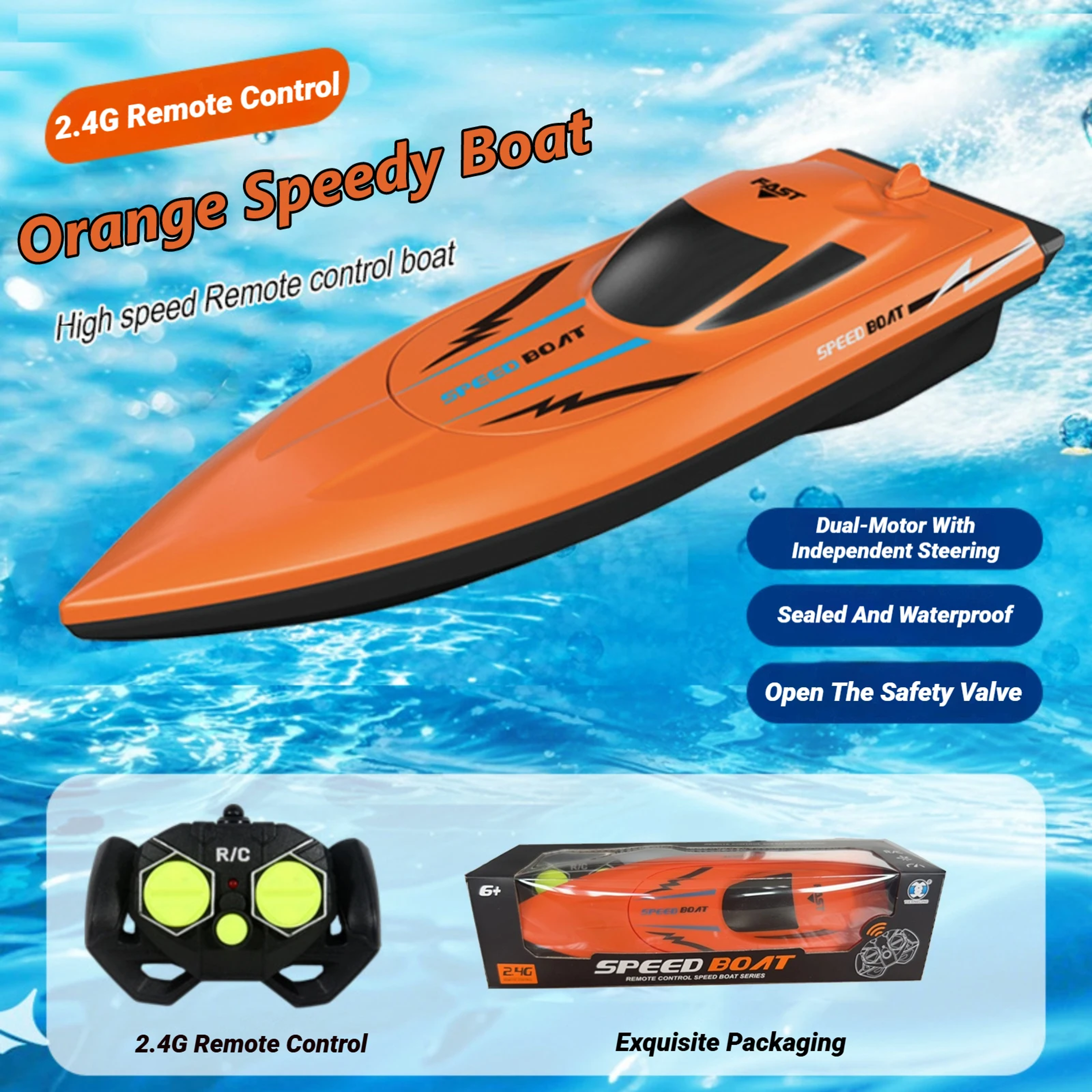 High Speed Remote Control Boat 24GHz Waterproof RC Speed Boat For Pools  Lakes 7