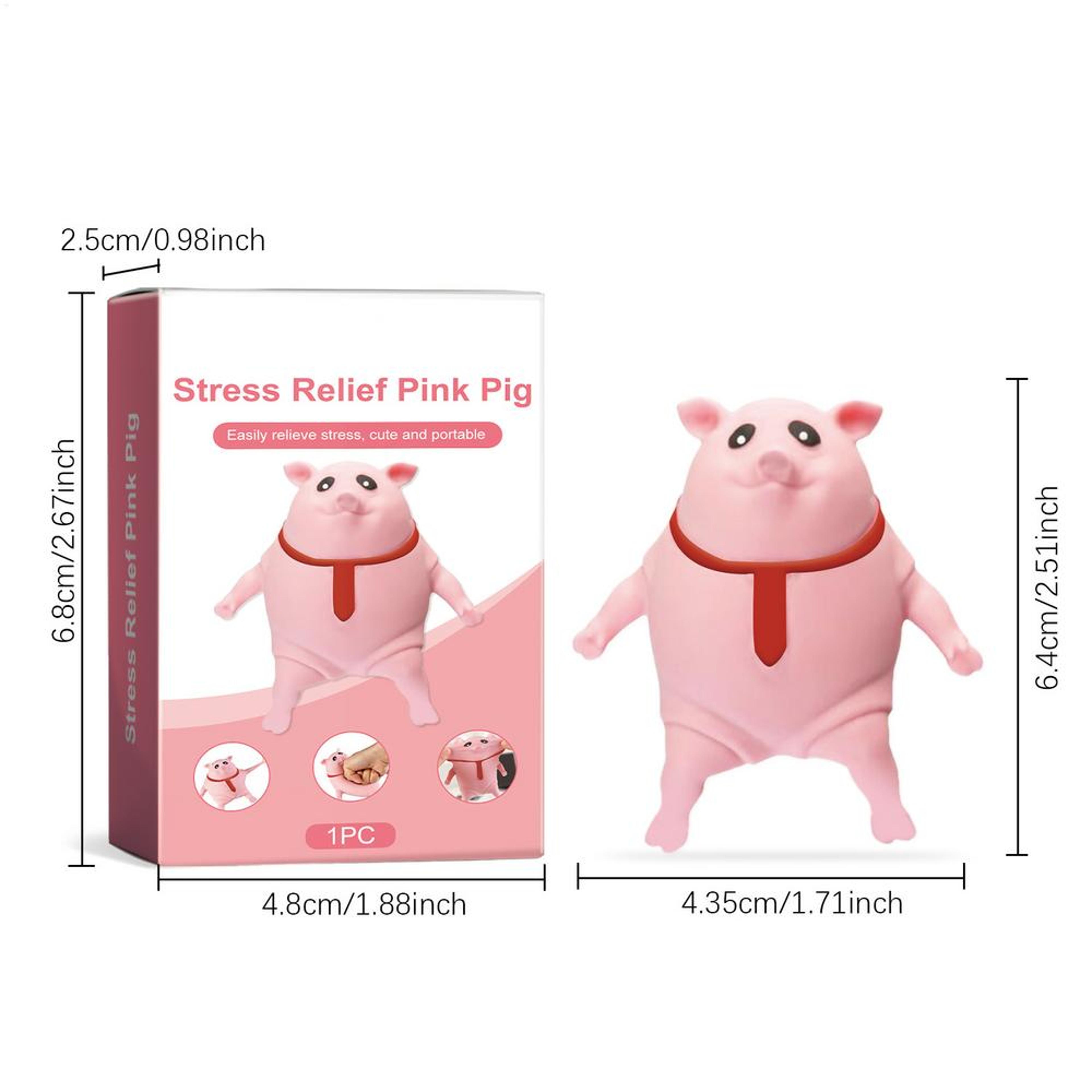 Cute Pig Stress Relief Toy Soft Squishy Sensory Fidget For Kids  Adults 5