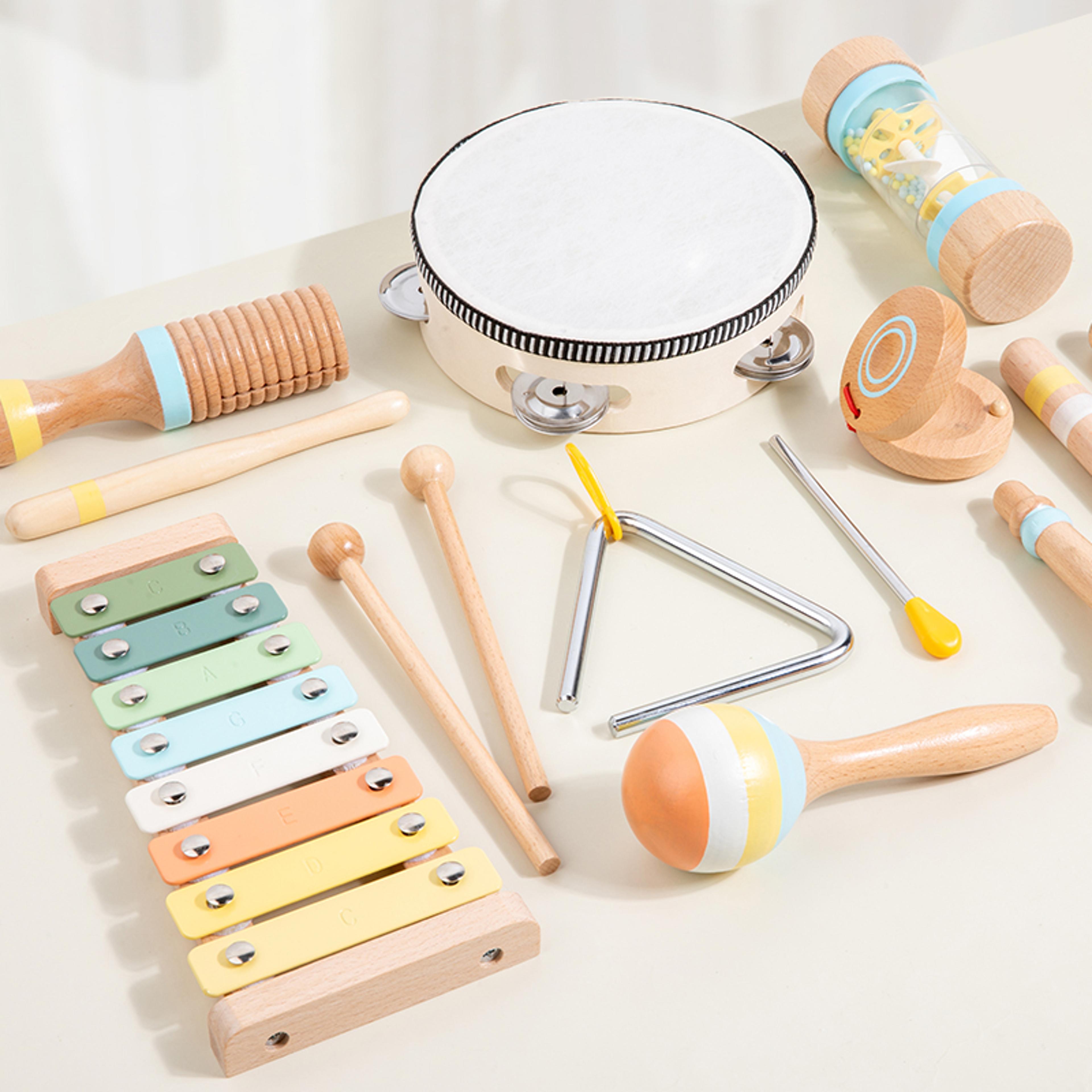 Montessori Wooden Musical Toy Toddler Percussion Set For Early Learning And Creative Play 3