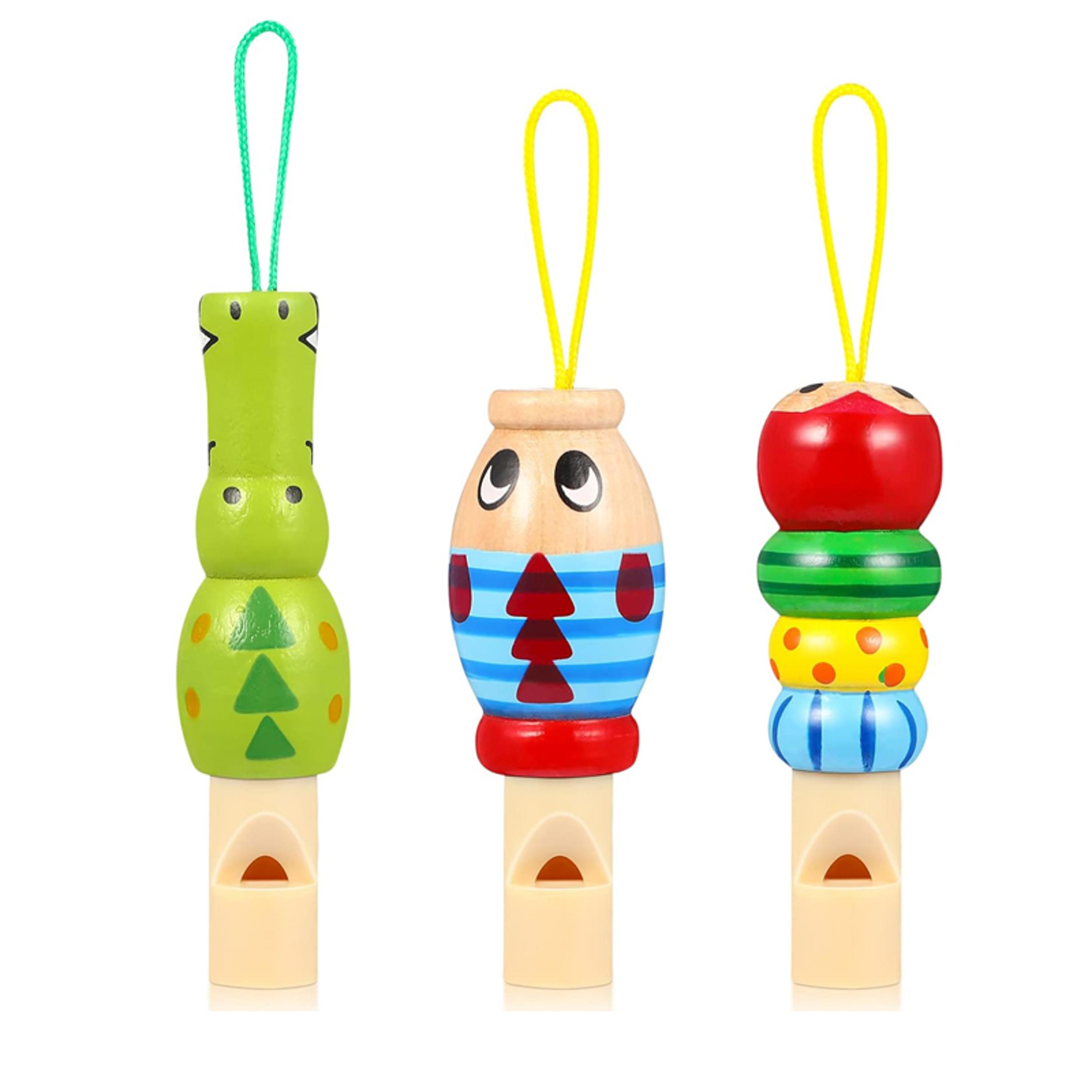6pcs animal wooden whistle toy set for kids educational musical party favors