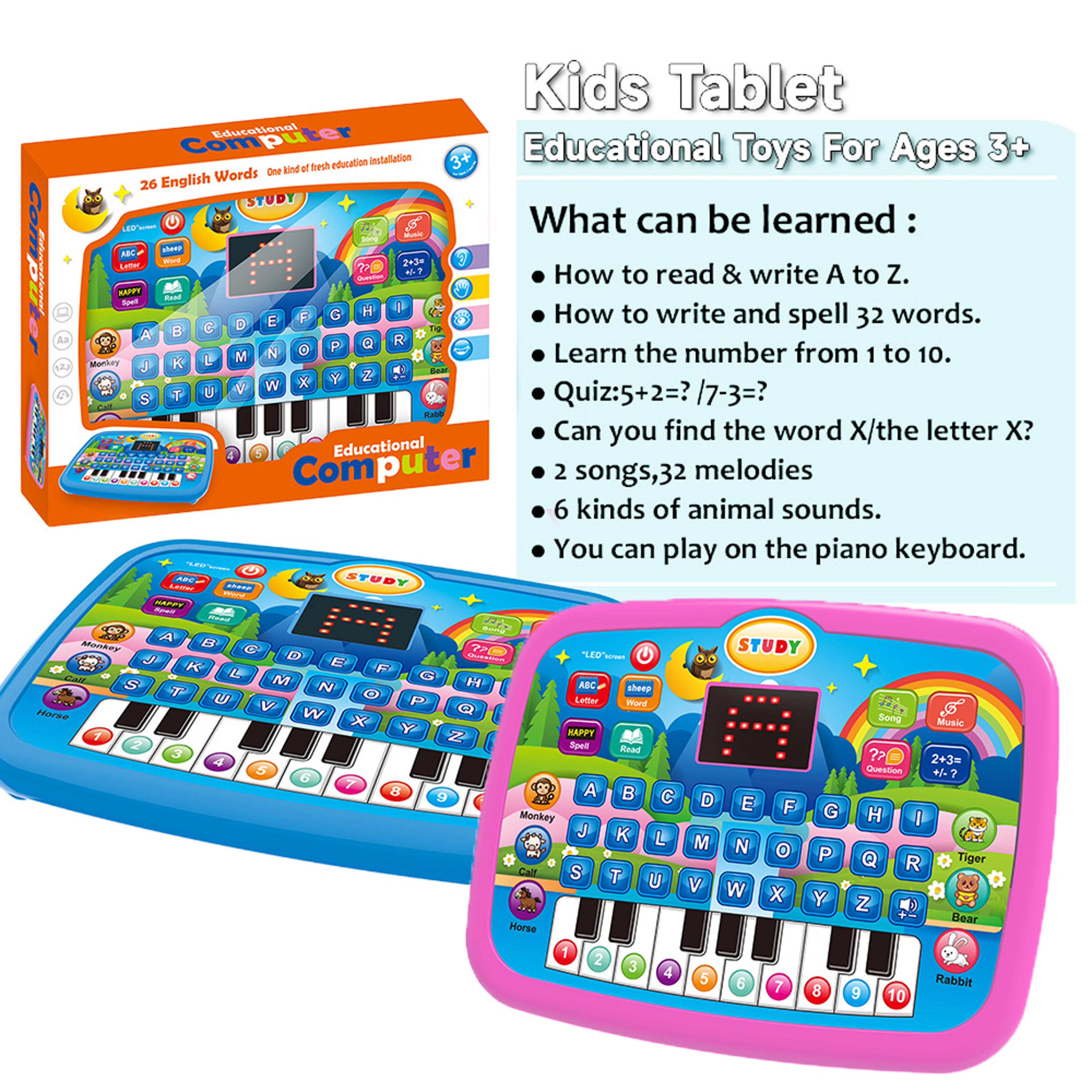 Interactive Kids Learning Tablet Educational Toy With Alphabet Numbers Music For Toddlers 3