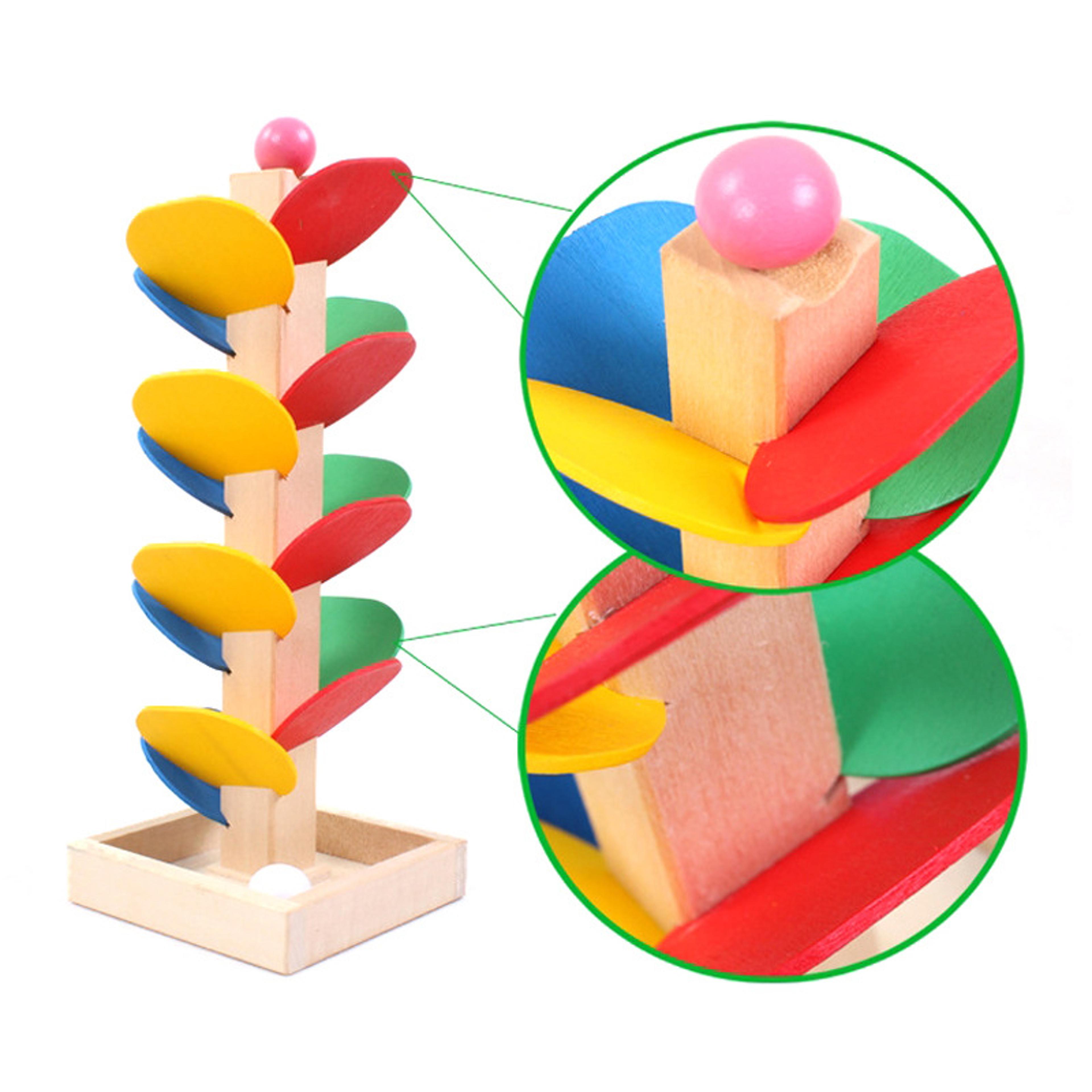 Montessori Wooden Ball Drop Tree Tower Building Blocks For Toddlers Early Learning Toy 2