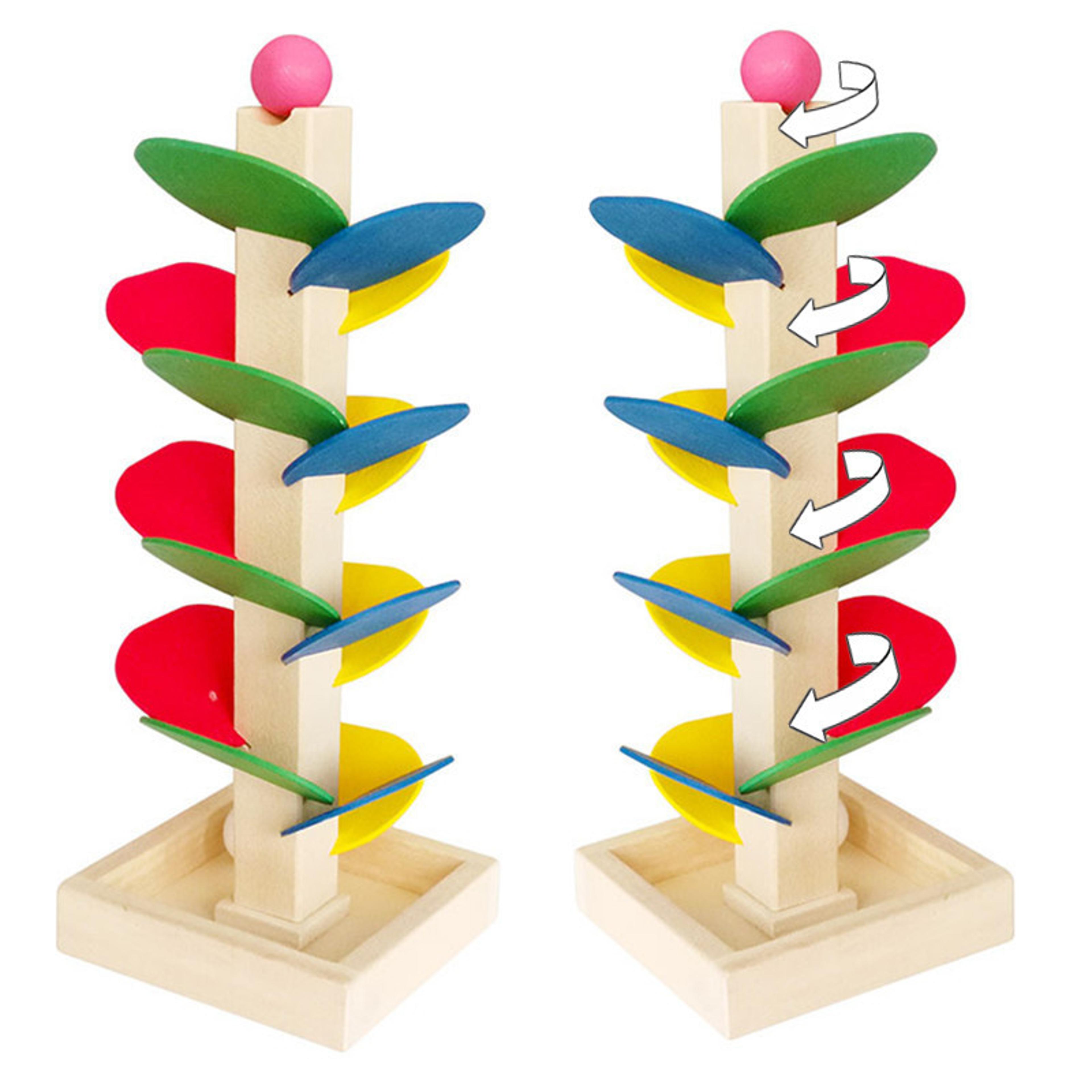 Montessori Wooden Ball Drop Tree Tower Building Blocks For Toddlers Early Learning Toy 4