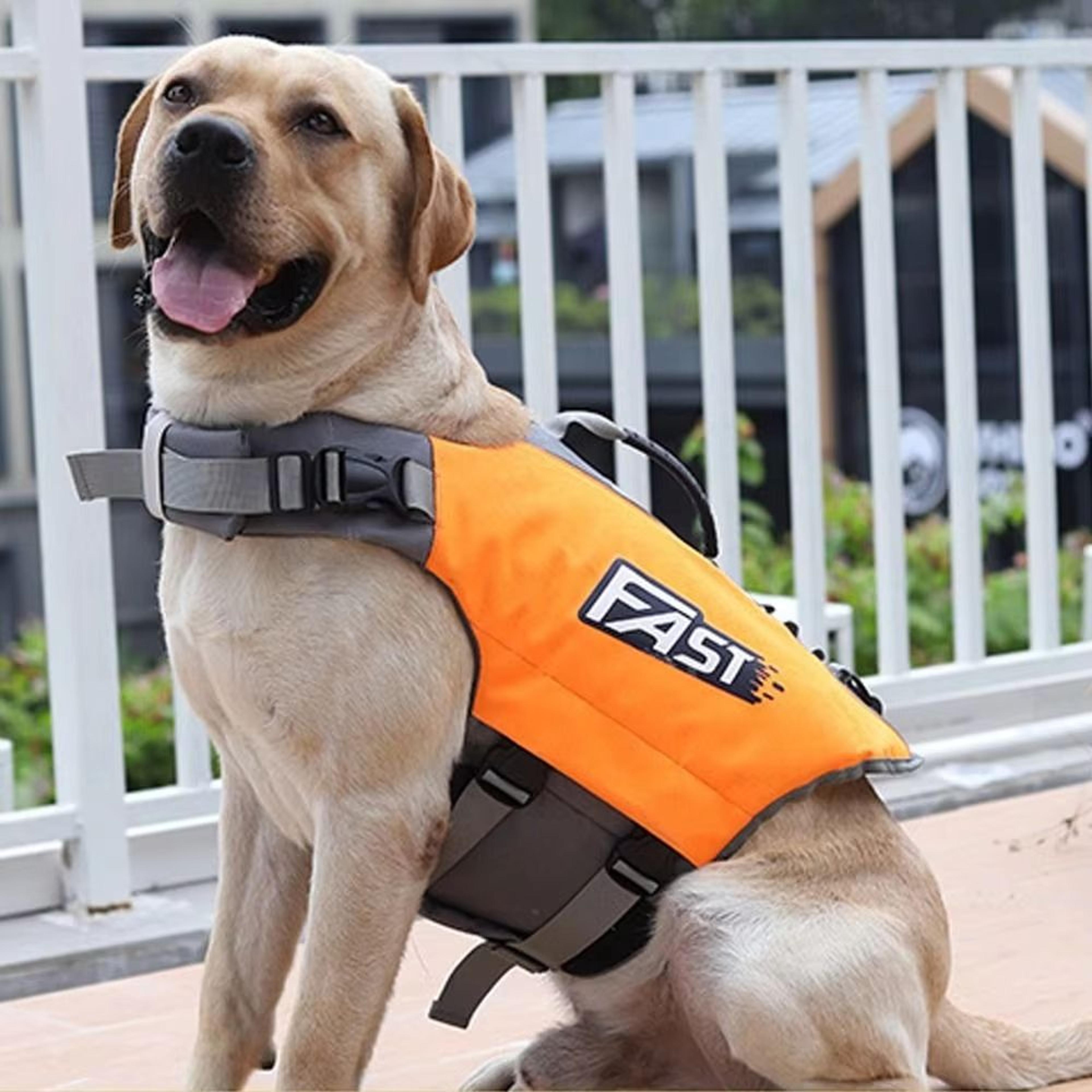 adjustable pet swimming life jacket, super buoyancy reflective dog safety vest for water adventures