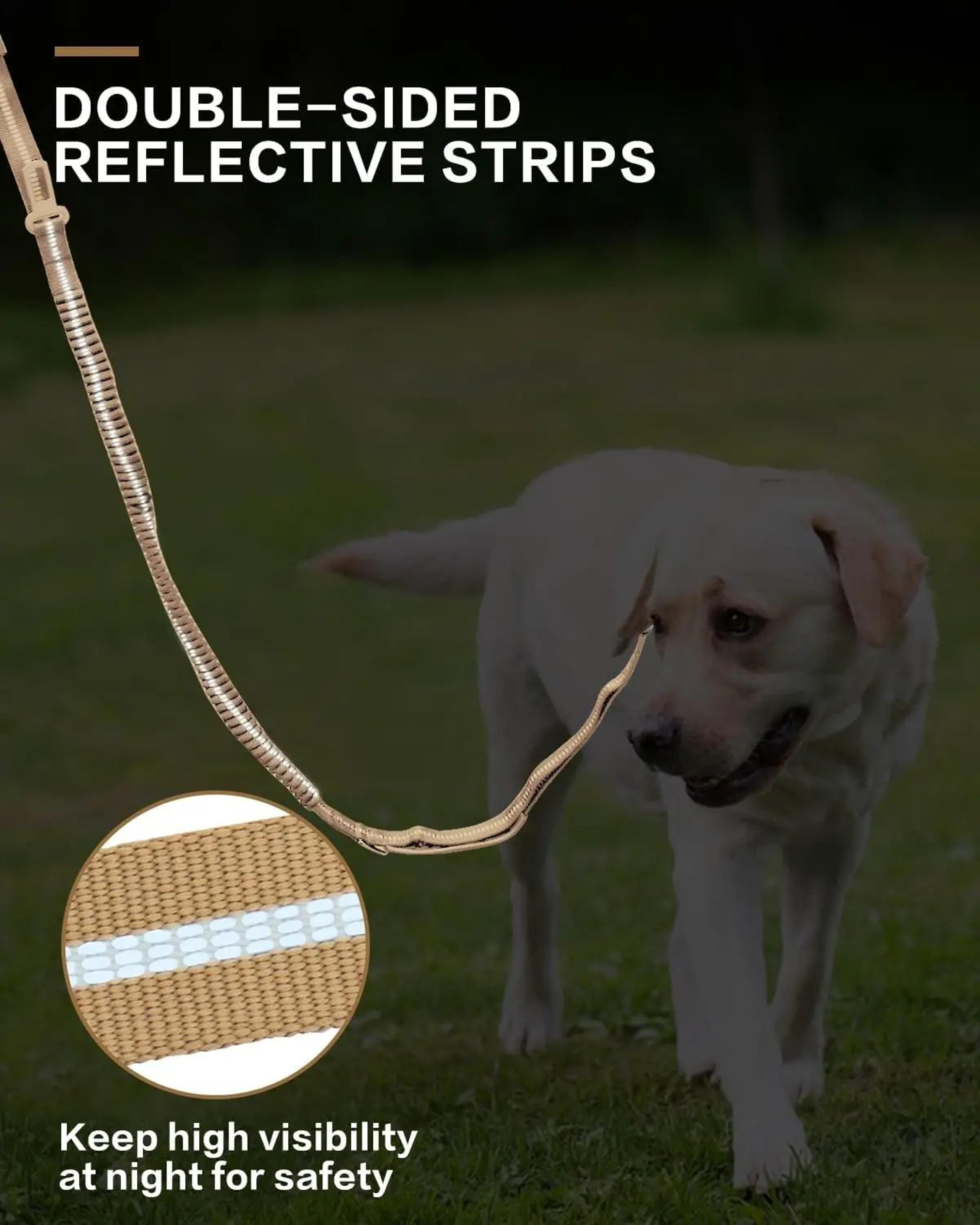 Tactical NoPull Dog Leash  Reflective Shock Absorbing  Heavy Duty Pet Leash With Car Seatbelt Safet 1